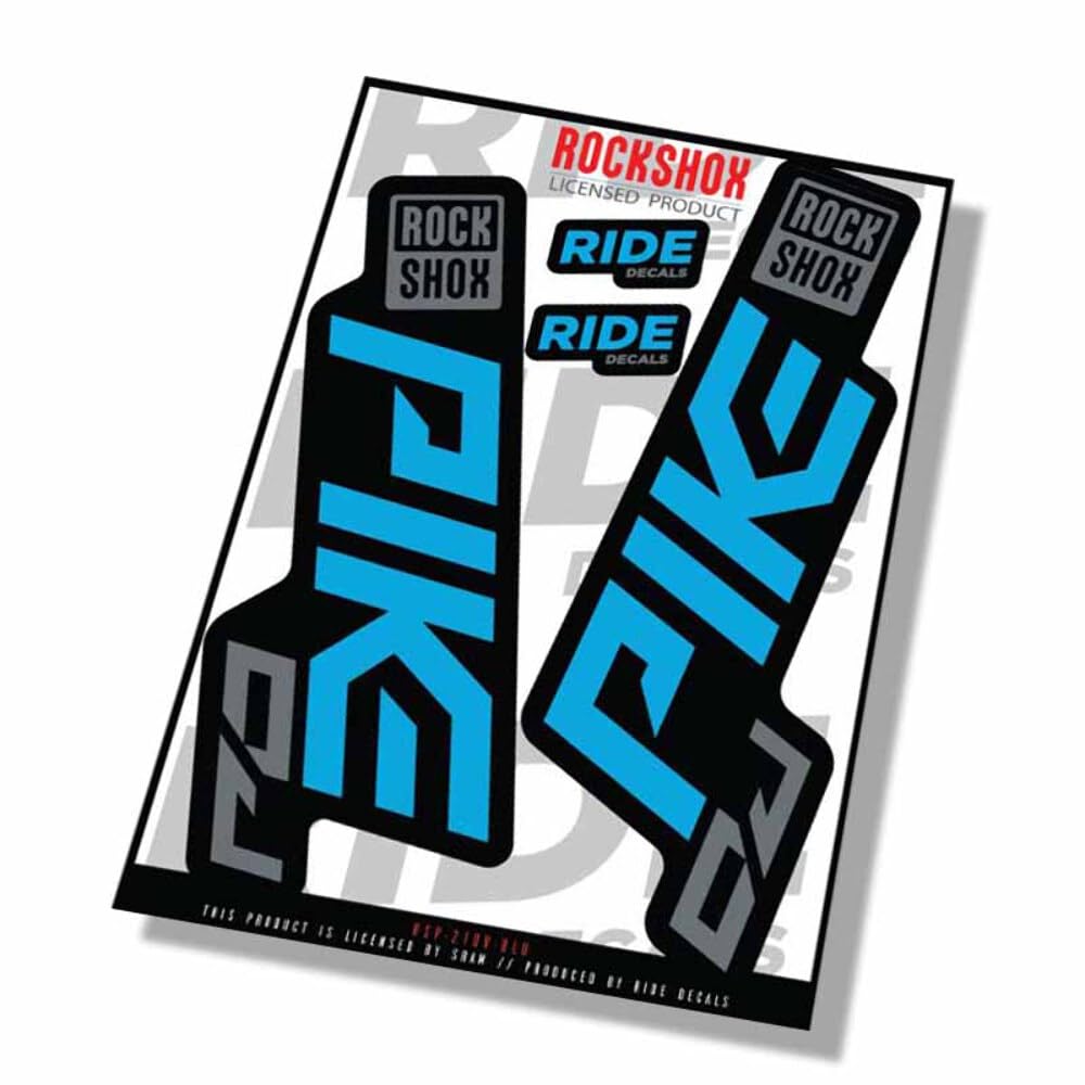 Rockshox Pike DJ 2021 Fork Decals - Blue - Licensed by Rockshox Matte