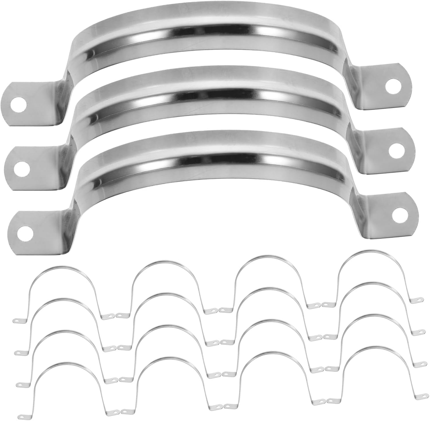 100pcs u Pipe Clamp Set Stainless Steel Pipe Tube Clip Clamps for Fixing Tube