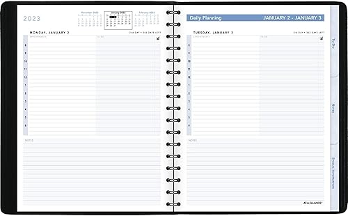 Miniatura 10 de AT-A-GLANCE Agenda semanal 2023, libro de citas por hora, 8 x 11 pulgadas, grande, pestañas mensuales, planificador de acción, negro (70EP0105)