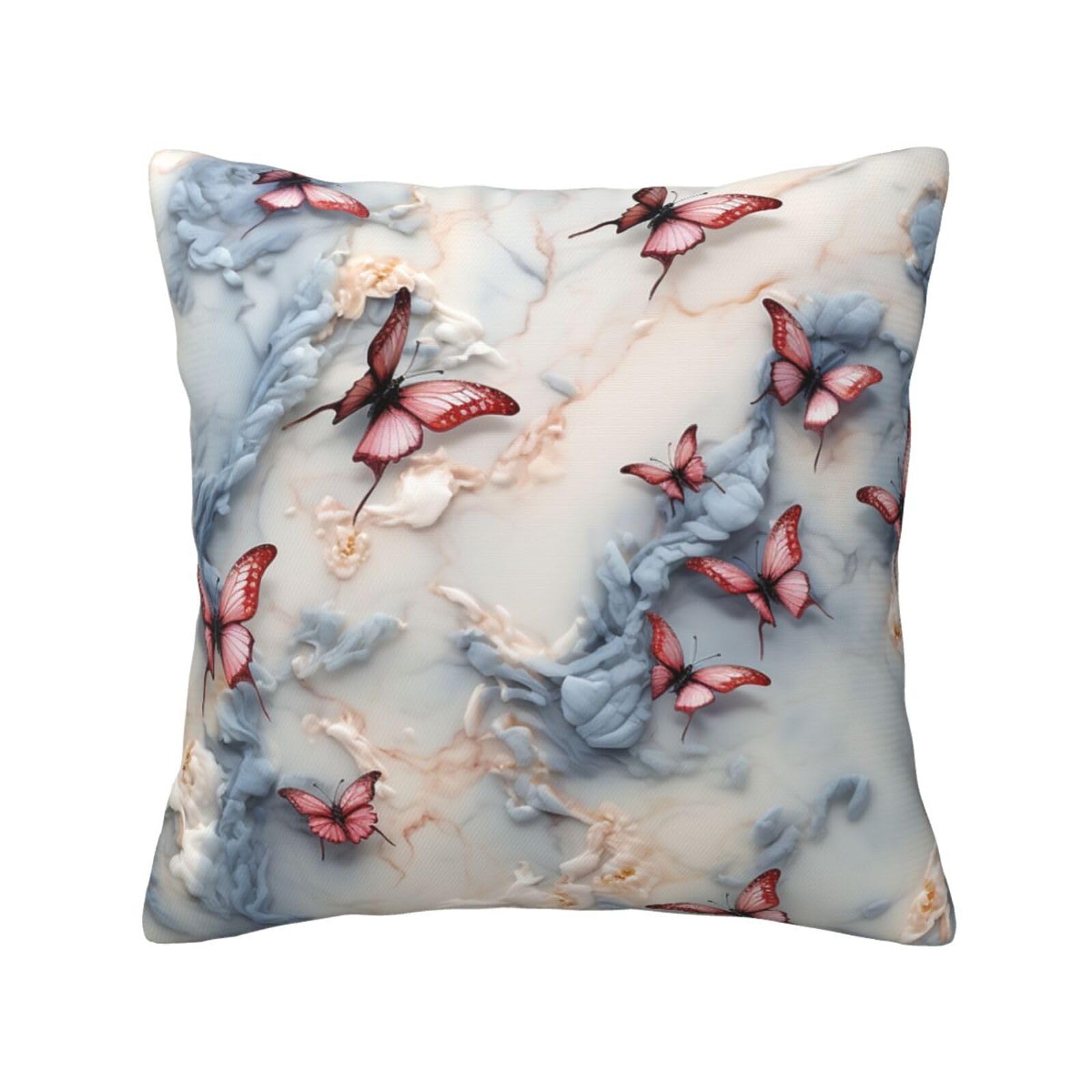 FodPand Marble and Butterfly Throw Pillow Covers 20"X20" Super Soft Cozy Pillows Case Morden Decorative Cushion Cover for Sofa Couch Bed Home Decor