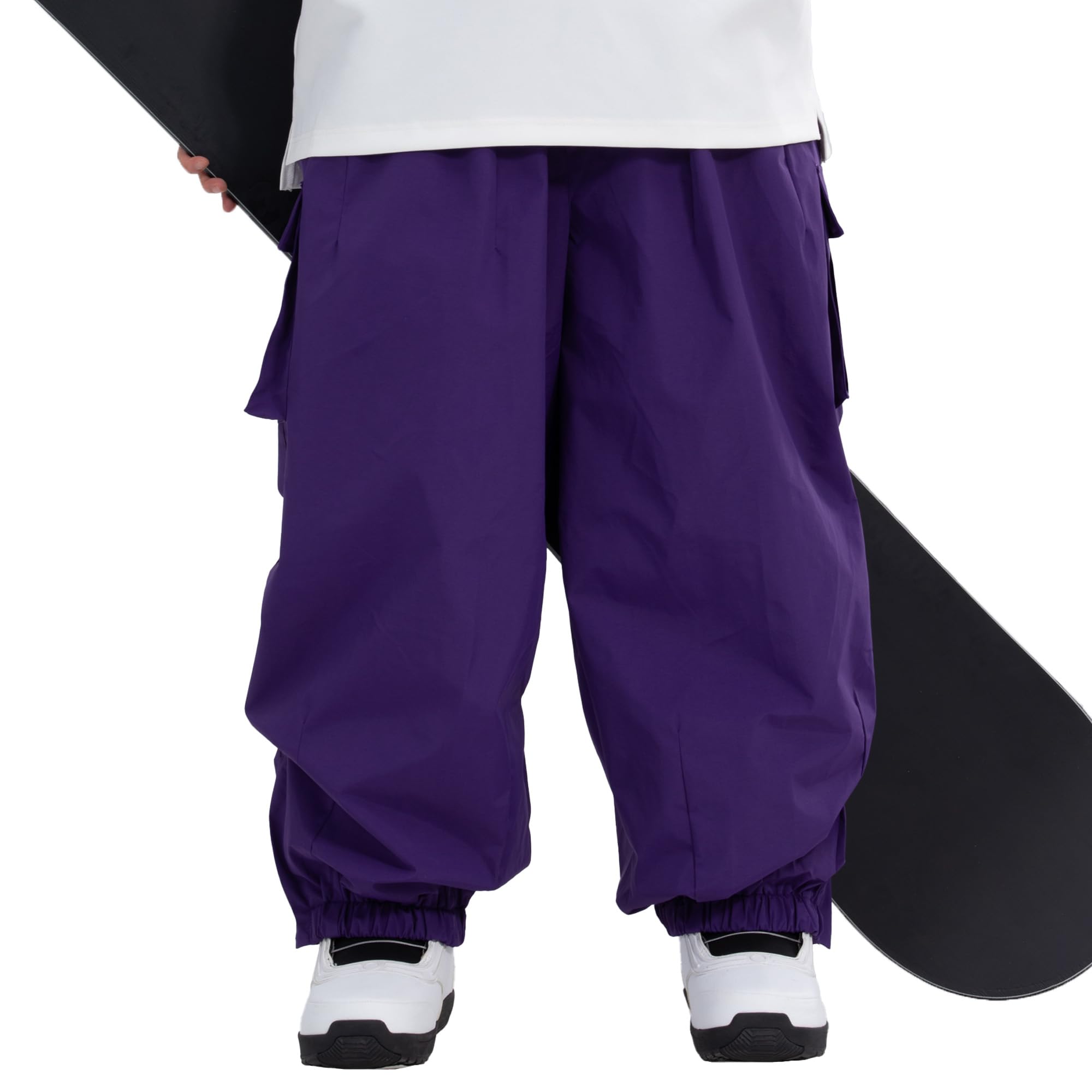 SNOWVERB Winter Baggy Ski Snowboard Pants, Waterproof Snow Cargo Pants for Skiing and Snowboarding, Unisex Loose Fit Pants