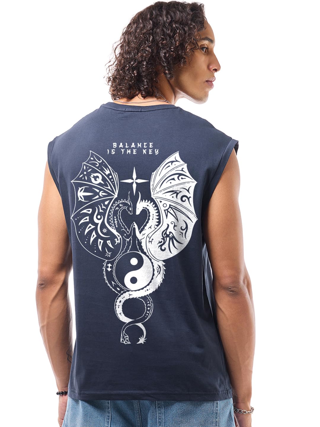 bewakoof Men's Graphic Print Boxy Fit Vest-picture-29