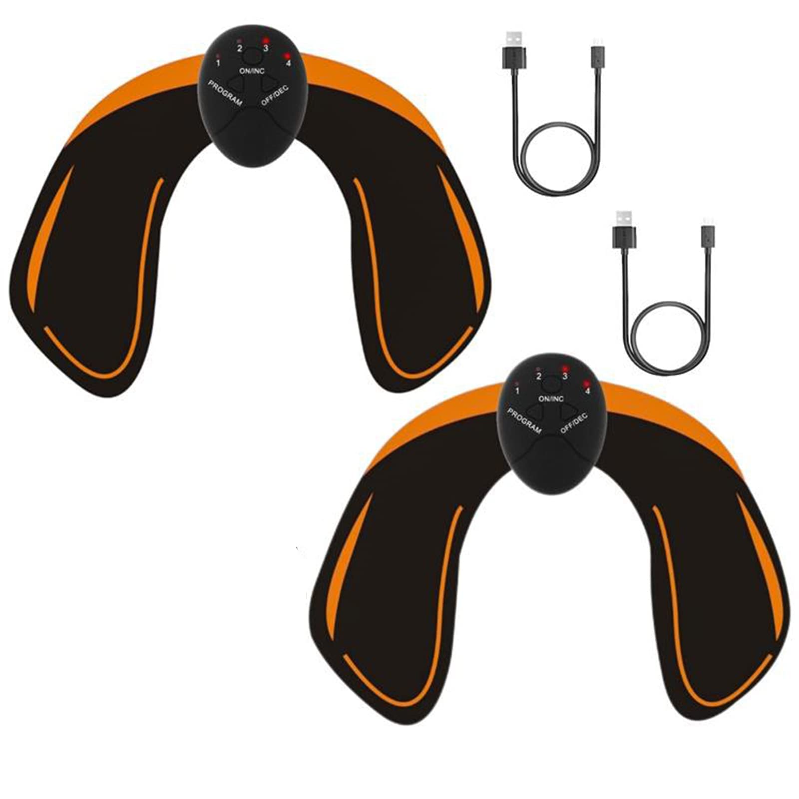 EMS Hip Massage Enhancer New Butt Lift Machine, U-Shape Hip Trainer Portable Hip Massager Buttocks Trainer for Women Men (Black,2*Pcs)