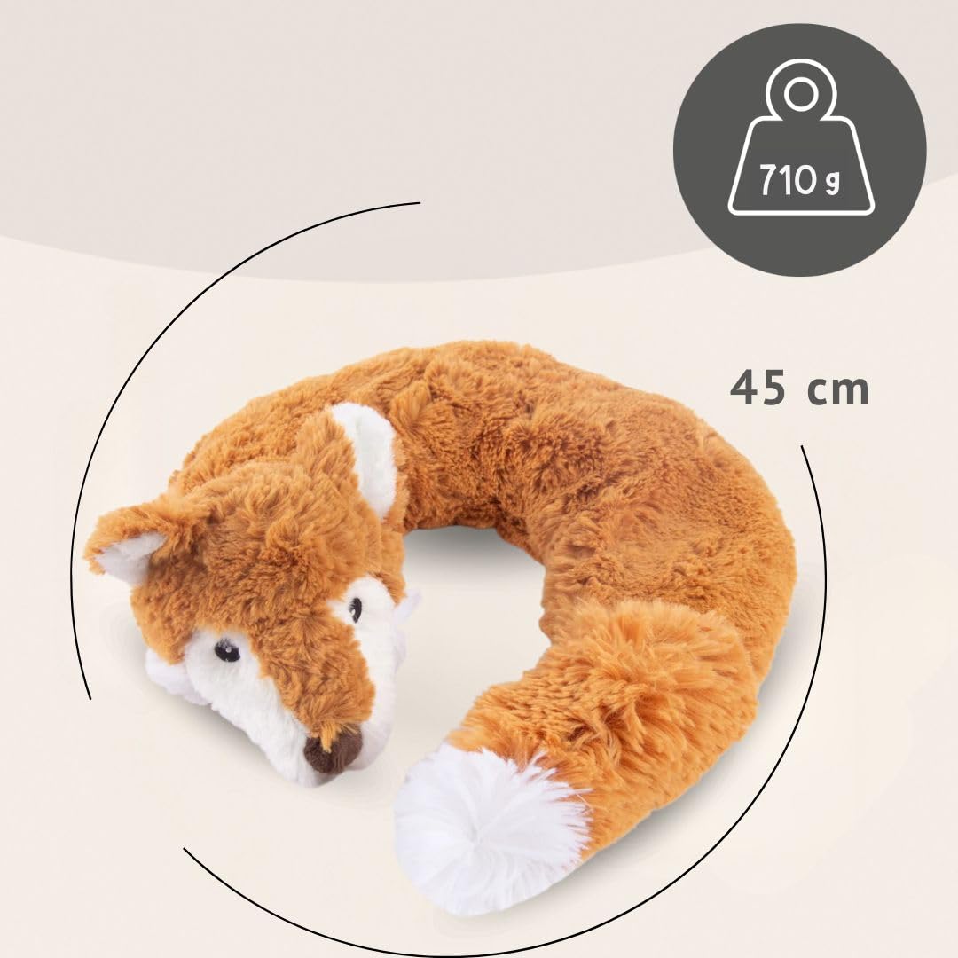 Habibi Plush Coussin de cou Renard Coussin avec chaleur Velcro avec garnissage 100% naturelle millet et de Aroma