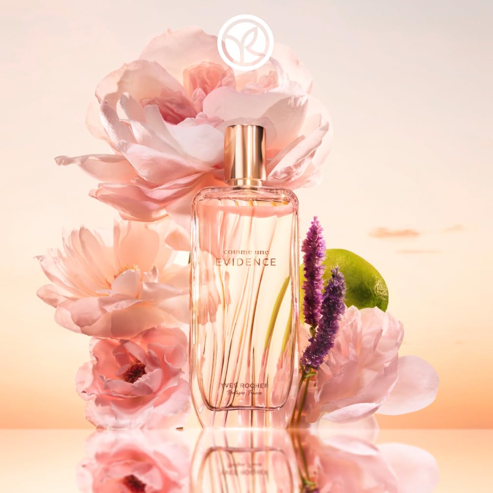 Yves Rocher Eau de Parfum Comme une Evidence Flacone 100ml | Profumi per Donna - Rosa e bergamotto - Fragranza floreale verde e note di chypre - Fabbricato in Francia - Idea regalo
