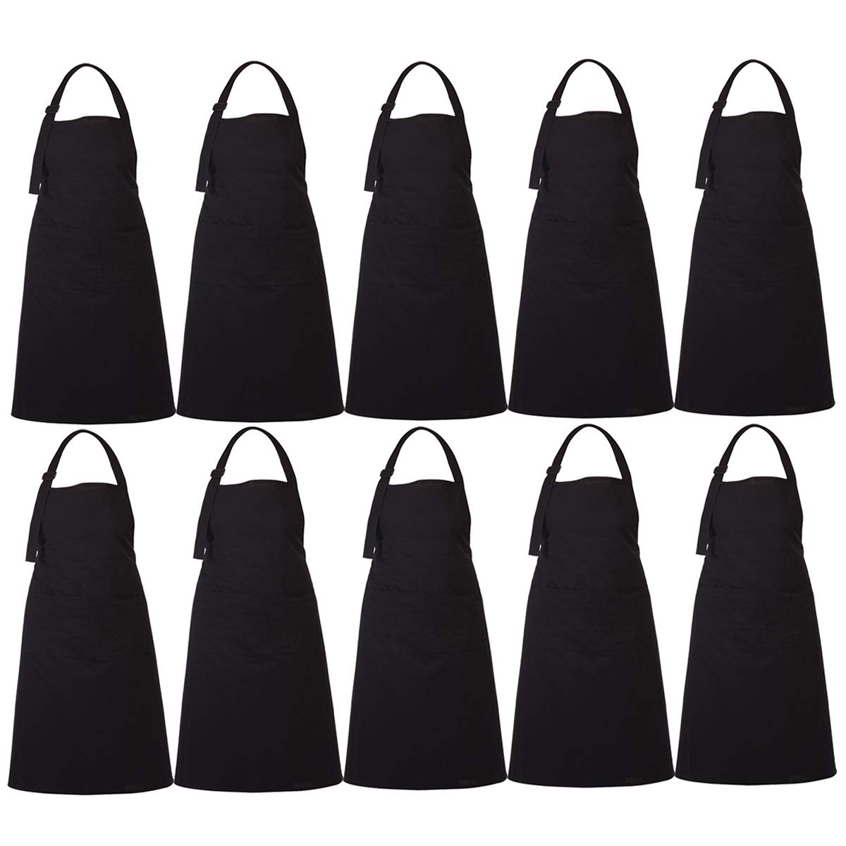 RAJRANG 100% Cotton Cooking Apron with 3 Pockets Kitchen Chef BBQ Adjustable Bib Aprons for Women Men