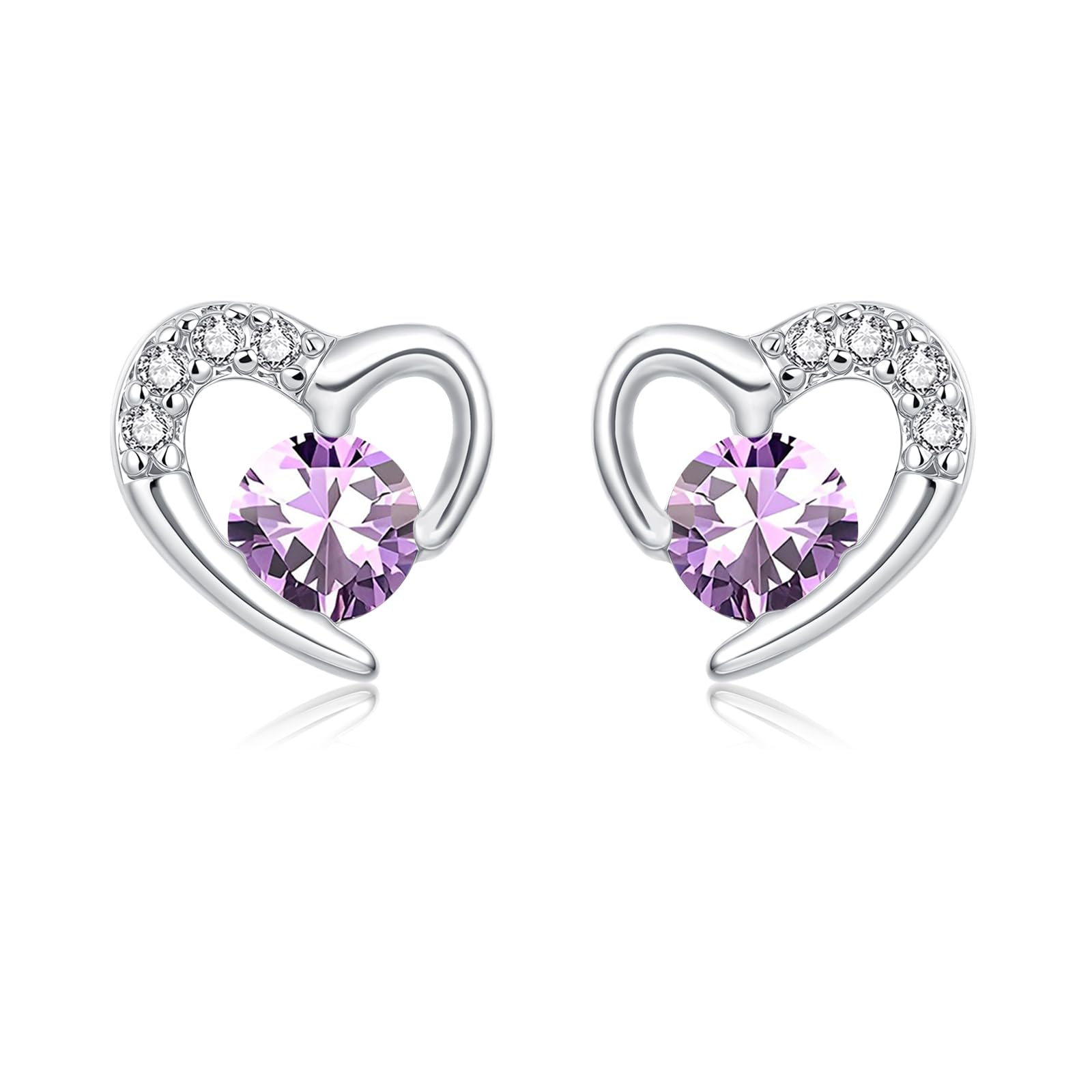 Glintara Ohrstecker Silber 925 Mädchen - Herz Ohrstecker mit Funkelnde Cubic Zirkonia, Love Ohrringe Silber 925 Stecker Klein 10mm, Hypoallergen Ohrringe Stecker Mädchen Kinder Prinzessin Ohrschmuck