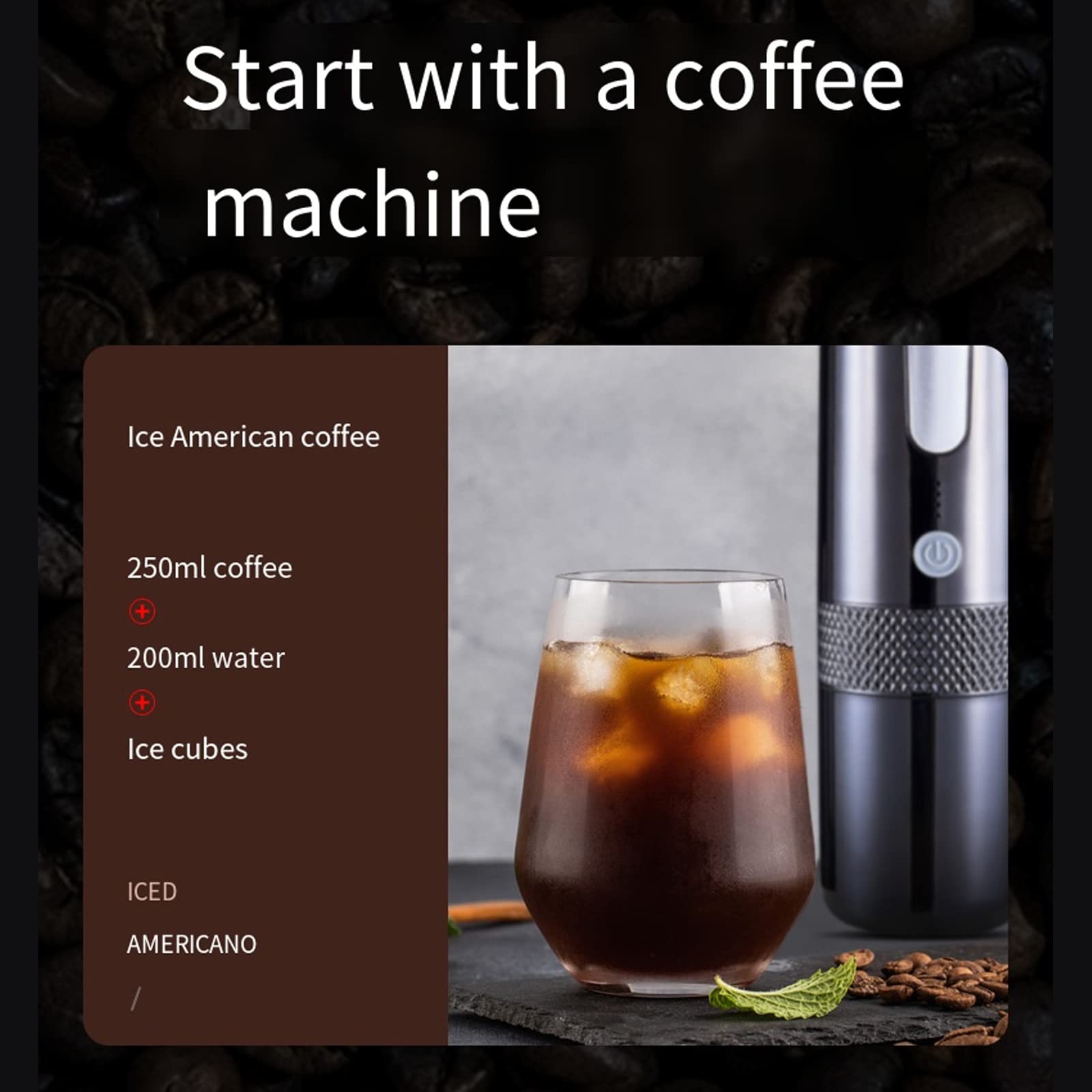 Macchina per caffè espresso portatile per macchina per caffè a cialde Ricarica USB Adatta per campeggio all'aperto Auto Casa Espresso elettrico ad alta pressione Portatile ricaricabile