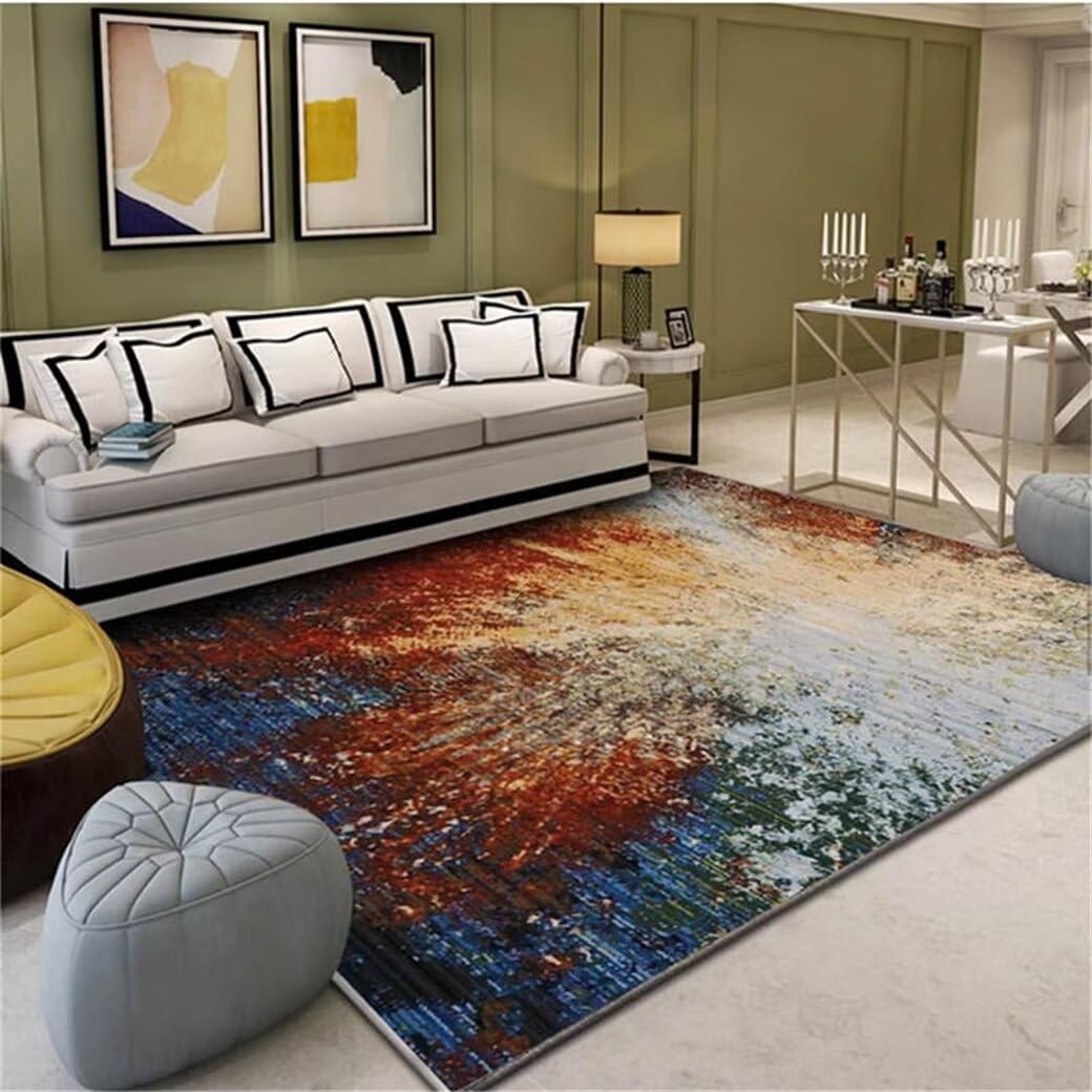 Tapis de chambre rouge 80x120cm lavable et antidérapant pour entrée