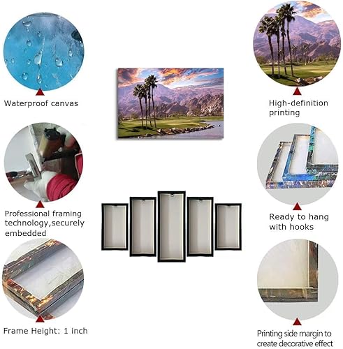 Vista 144 de chenchenArt Arte de pared de campo de golf de Estados Unidos, TPC, Sawgrass Golf Course, impresiones en lienzo, decoración de pared de golf para Rojo