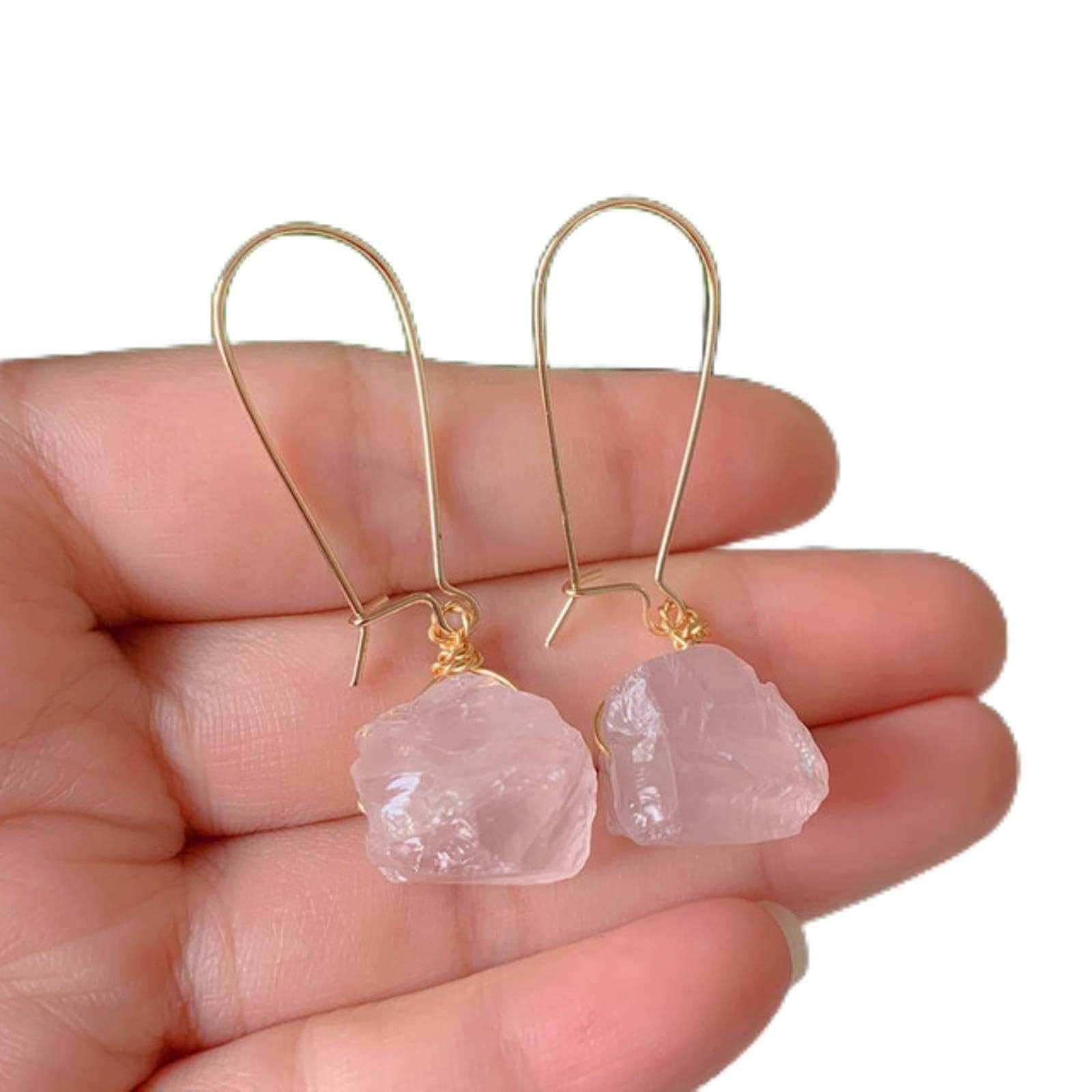 Orecchini Pendenti In Pietre Naturali DOOLY: Ametista, Quarzo Rosa, Fluorite – Gioielli Energetici Vintage