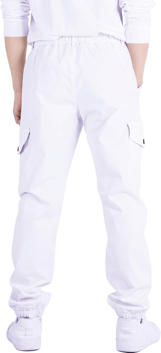 CAMLAKEE Boys Cargo Pants Stretch Elastic Waist School Kids Twill Joggers - Image 4