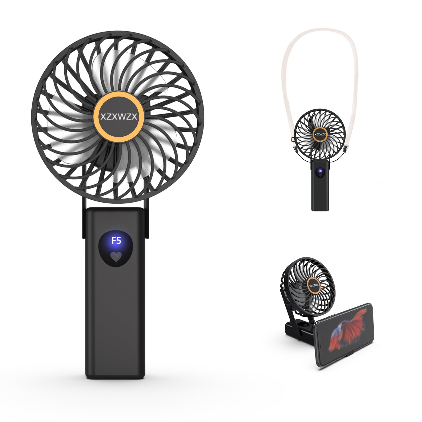 Hand Held Fan,Portable Handheld USB Rechargeable Fans with 5