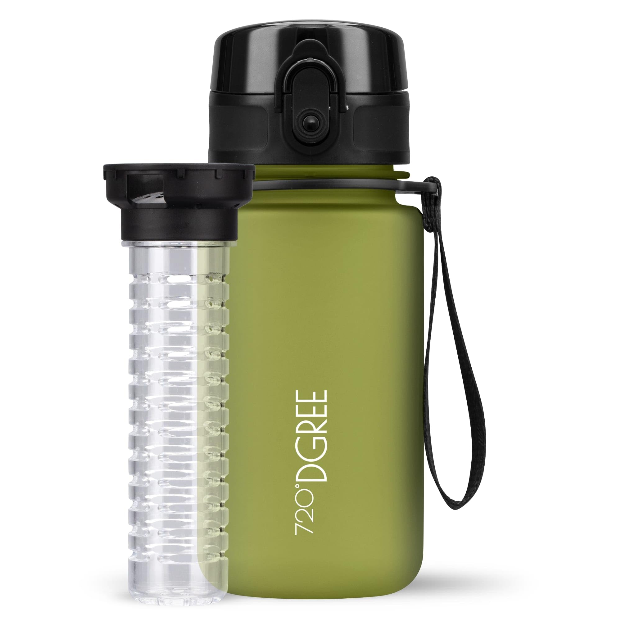 720°DGREE Kids Water Bottle “uberBottle“ - 350 ml softTouch +Fruit-Infuser - BPA-Free Tritan, Leakproof, Reusable Drinking Bottle - Waterbottle for Children, Kindergarten, School, Sports, Running