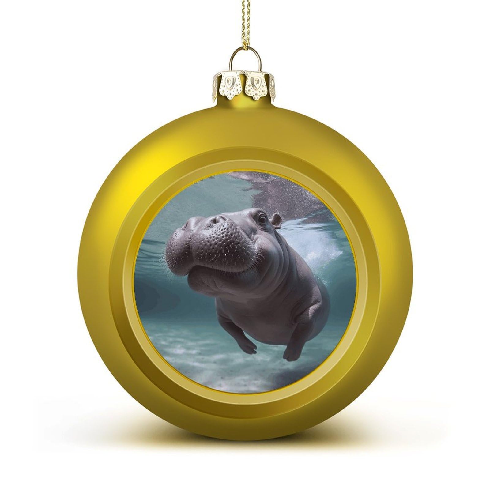 Hippopotame de plongée pour sapin de Noël suspension incassable haute finition