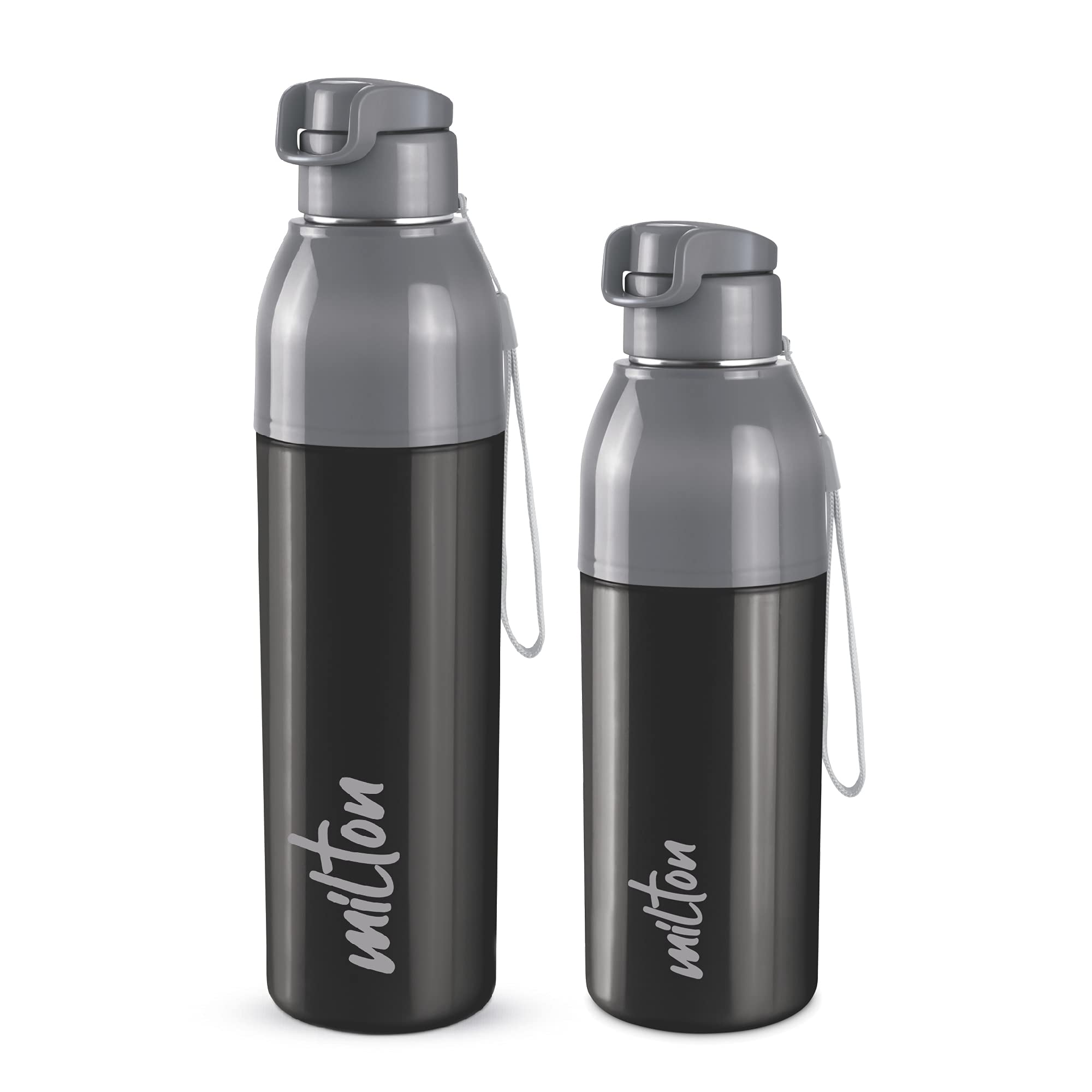 Milton Steel Convey 600/900 Insulated Inner Stainless Steel Water Bottle,Set of 2, 520 ml, 630 ml, Black | Leak Proof | BPA Free | Hot or Cold for Hours | Office | Gym | Hiking |Treking |Travel Bottle (B09DLC9Z4F) Amazon Price History, Amazon Price Tracker