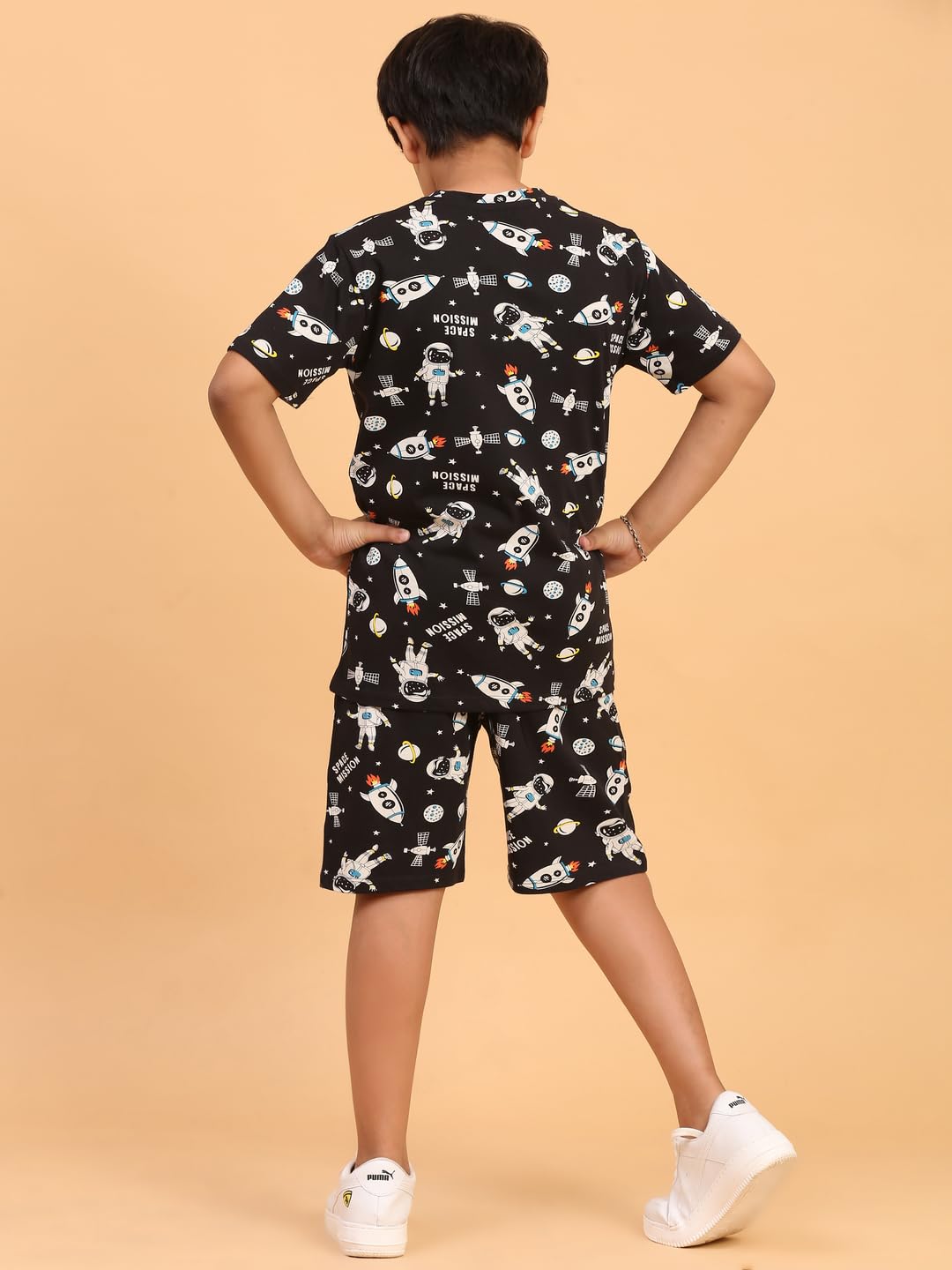 Ninos Dreams Black Space Mission Boys Shorts Coord set - Image 6 thumbnail
