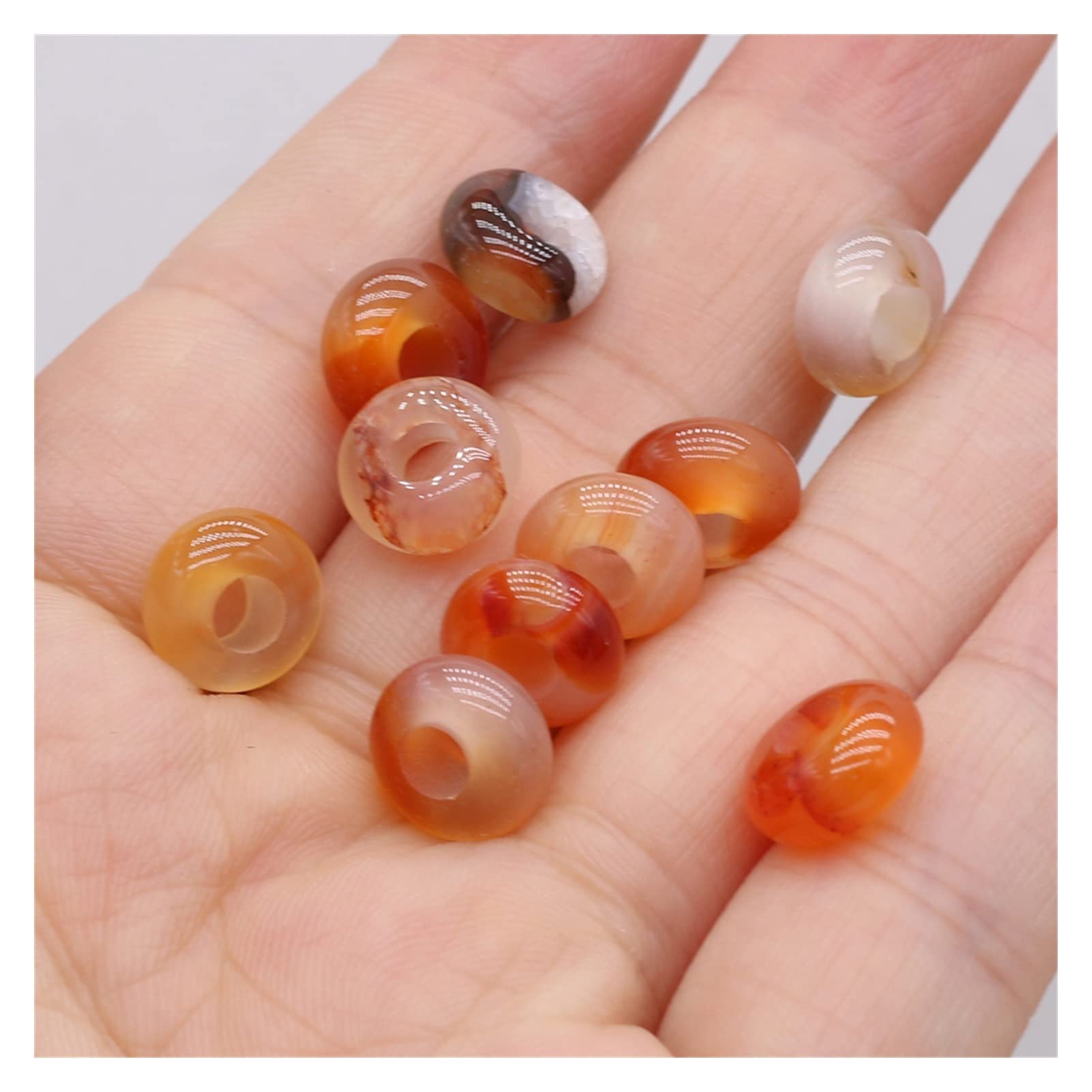 Amazon｜天然水晶 10pcs / lot Natural Agates Beads Abacus Shape