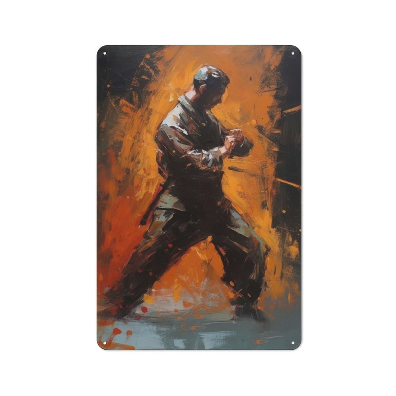 Junmoney The Art Of Combat Rustic Metal Sign 30X20cm For Kitchen Or Home Bar, Gift For Kitchen Decor Lovers During The Christmas Season