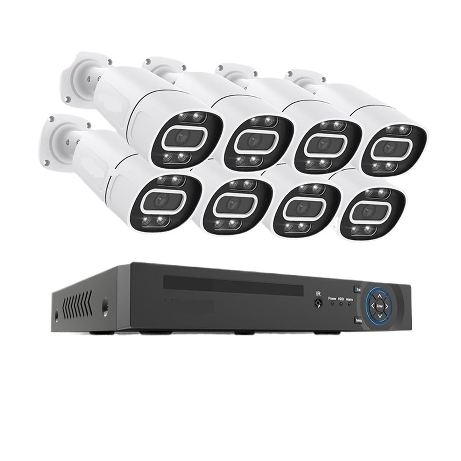 System Kamer Bezpieczeństwa CCTV 4K 5Mp 8Mp Poe Zestaw Do Monitoringu Wideo Domowego 8-kanałowy NVR Audio Zewnętrzna Kamera IP Aplikacja Wykrywanie Ruchu(None,8MP 8PCS Camera)