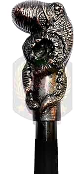 タコ柄 歩行棒 ステッキ アンティーク 杖 2つ折り 男女兼用 左右兼用 Amazon.co.jp: アンティーク タコ 真鍮 歩行棒 杖 ブラック 木製