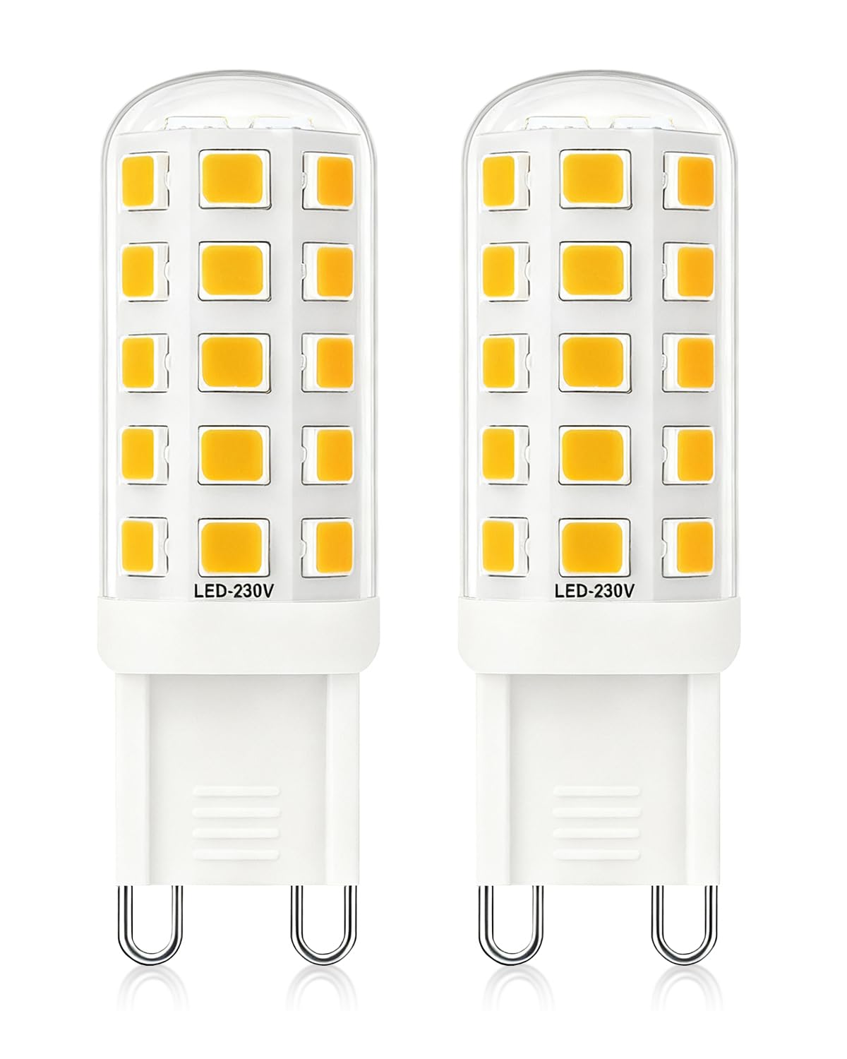 Mizlay G9 LED Bulbs 3W/580lm Rated B Energy-Efficient LED G9 Light Bulbs 28W 33W 40W 60W Halogen Replacement Energy Saving 2 Pin GU9 Capsule Bulbs 220-240V (Warm White 3000K, Pack of 2) — image 1