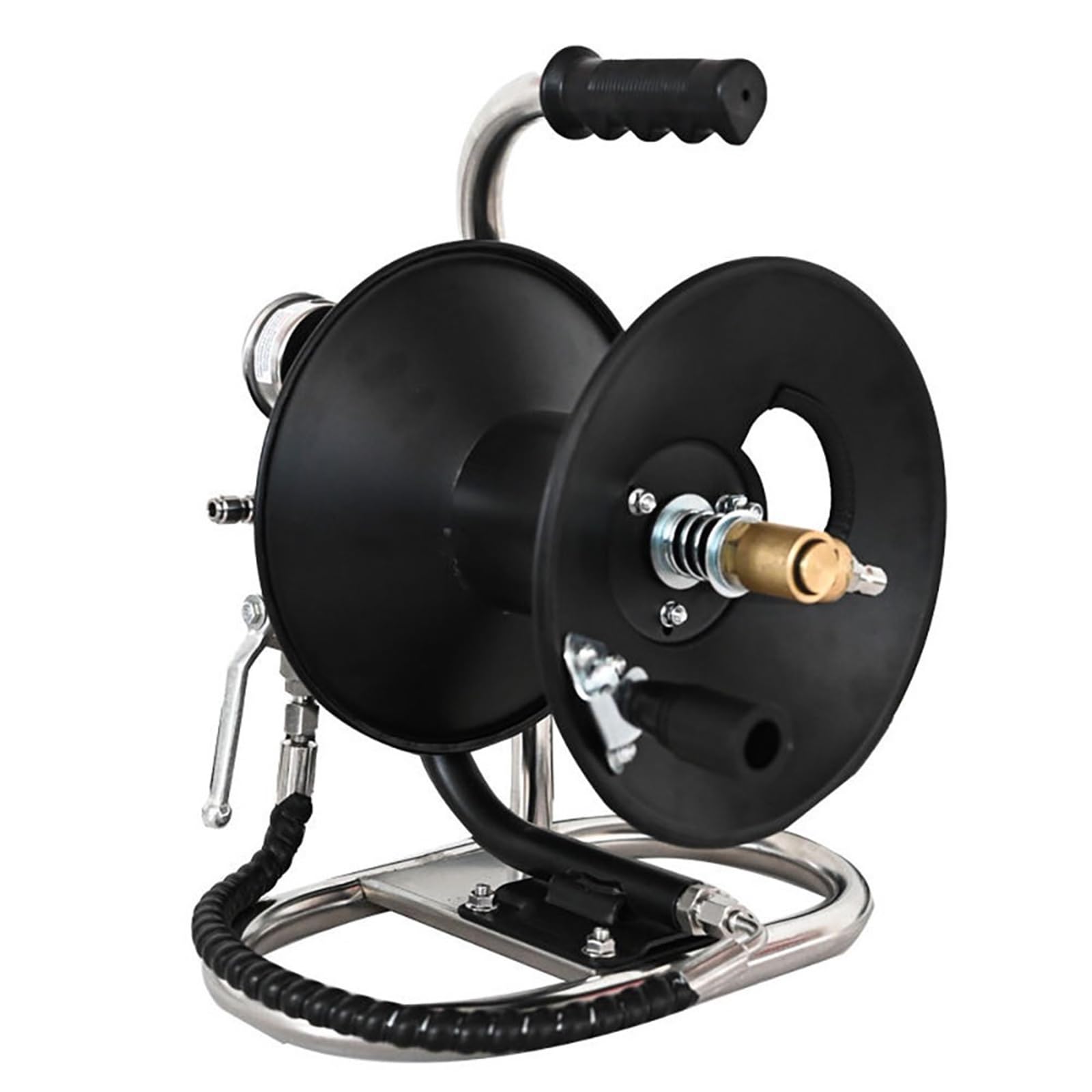 buse haute pression Bobines de tuyau manuelles télescopiques compactes à haute pression 100 pieds avec vanne régulation