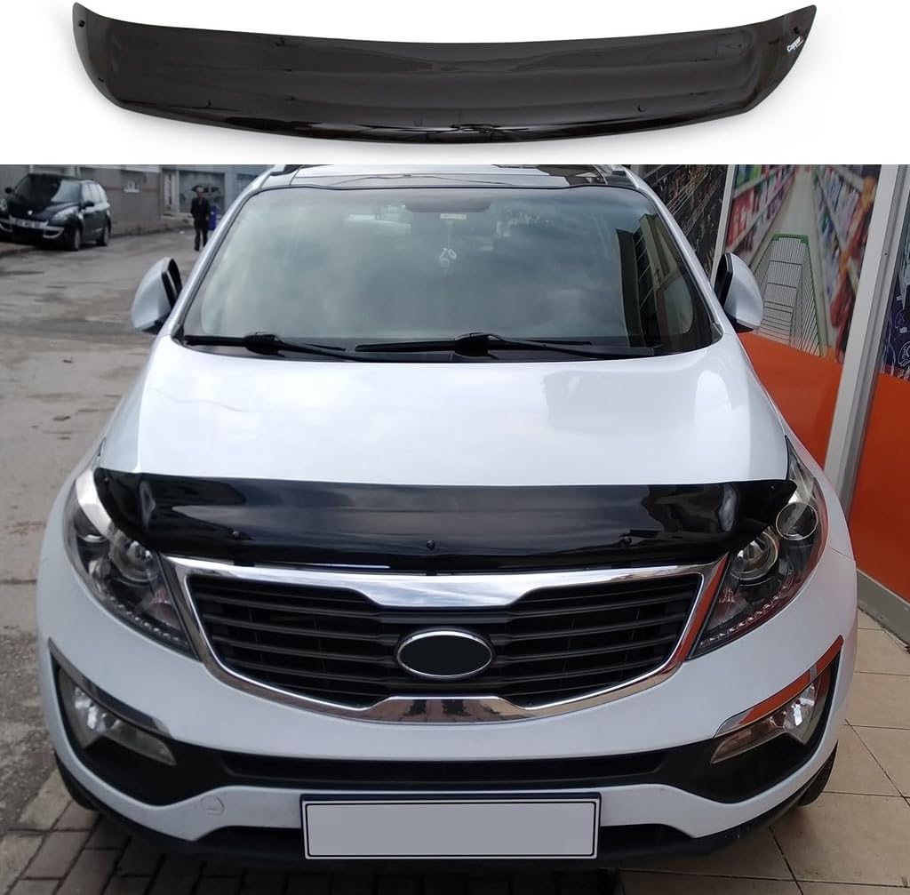 For Kia Sportage 2011 2012 2013 2014 2015 Bonnet Protector Guard Front Bug Shield Hood Deflector Hood Stone Hood Shields Piano Black