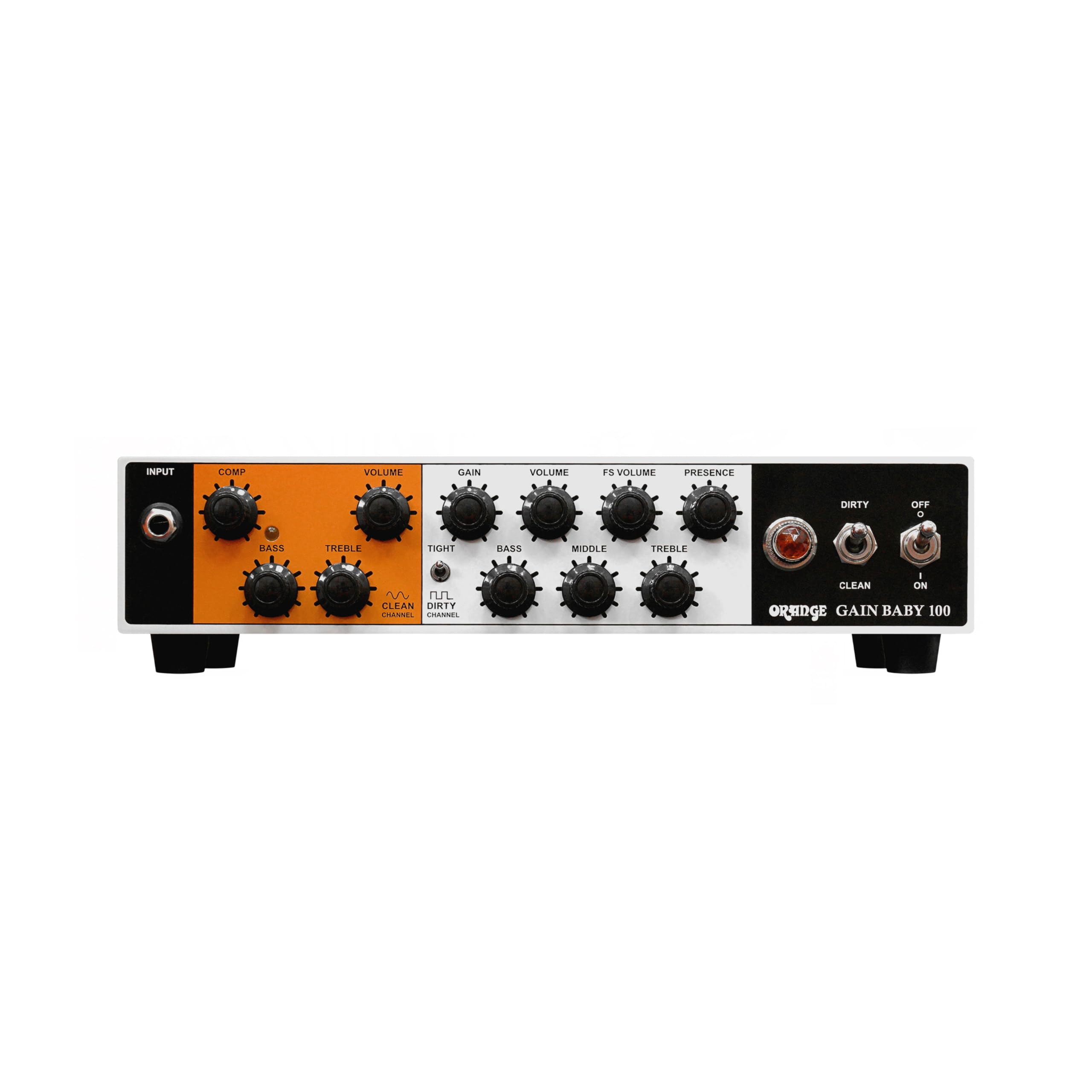 Orange Gain Baby Twin Channel Solid State Guitar Head, 100 Watts