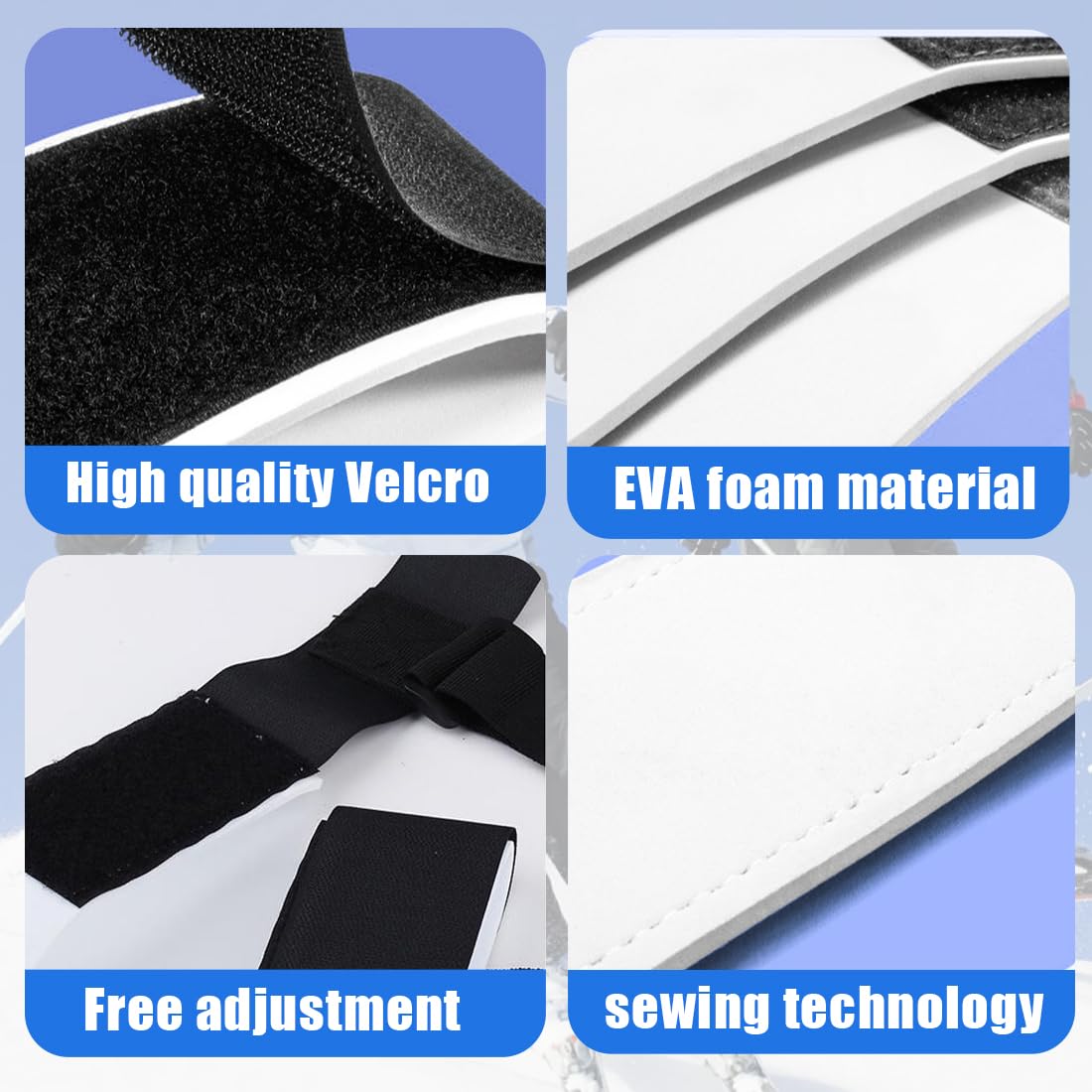 NHQ 6 Pièces Sangle de Ski,Dispositif Retenue Frein Ski,Attache Ski,Snowboard Binding Straps,Ski à Sangle de Transport Réglable,Bande de Fixation Nylon,pour Snowboard,L'alpinisme,en Plein Air