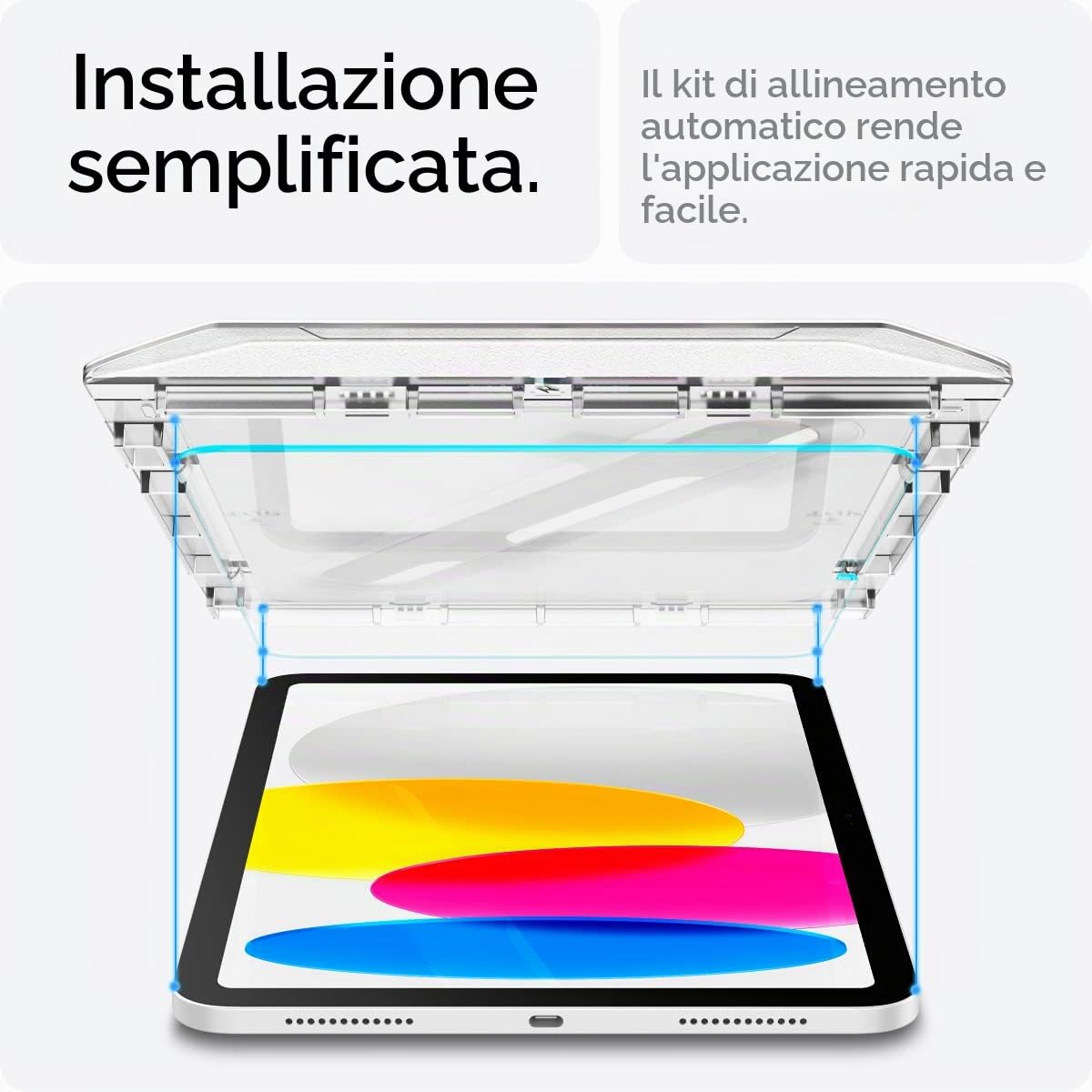 Spigen Glas.tR EZ Fit Vetro Temperato compatibile con iPad A16 11 generazione 11 pollici (2025), iPad 10 generazione 10.9 Pollici (2022), Installazione Facile, Cristallino, Anti-graffio, Durezza 9H