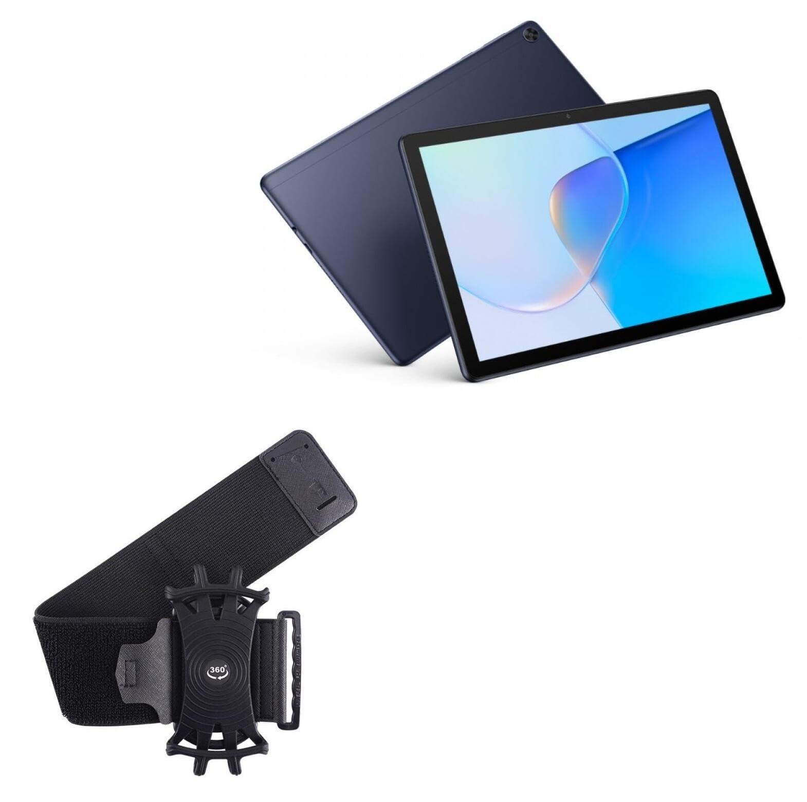 BoxWave Holster Compatible with Huawei MatePad C5e - ActiveStretch Sport Armband, Adjustable Armband for Workout and Running - Jet Black