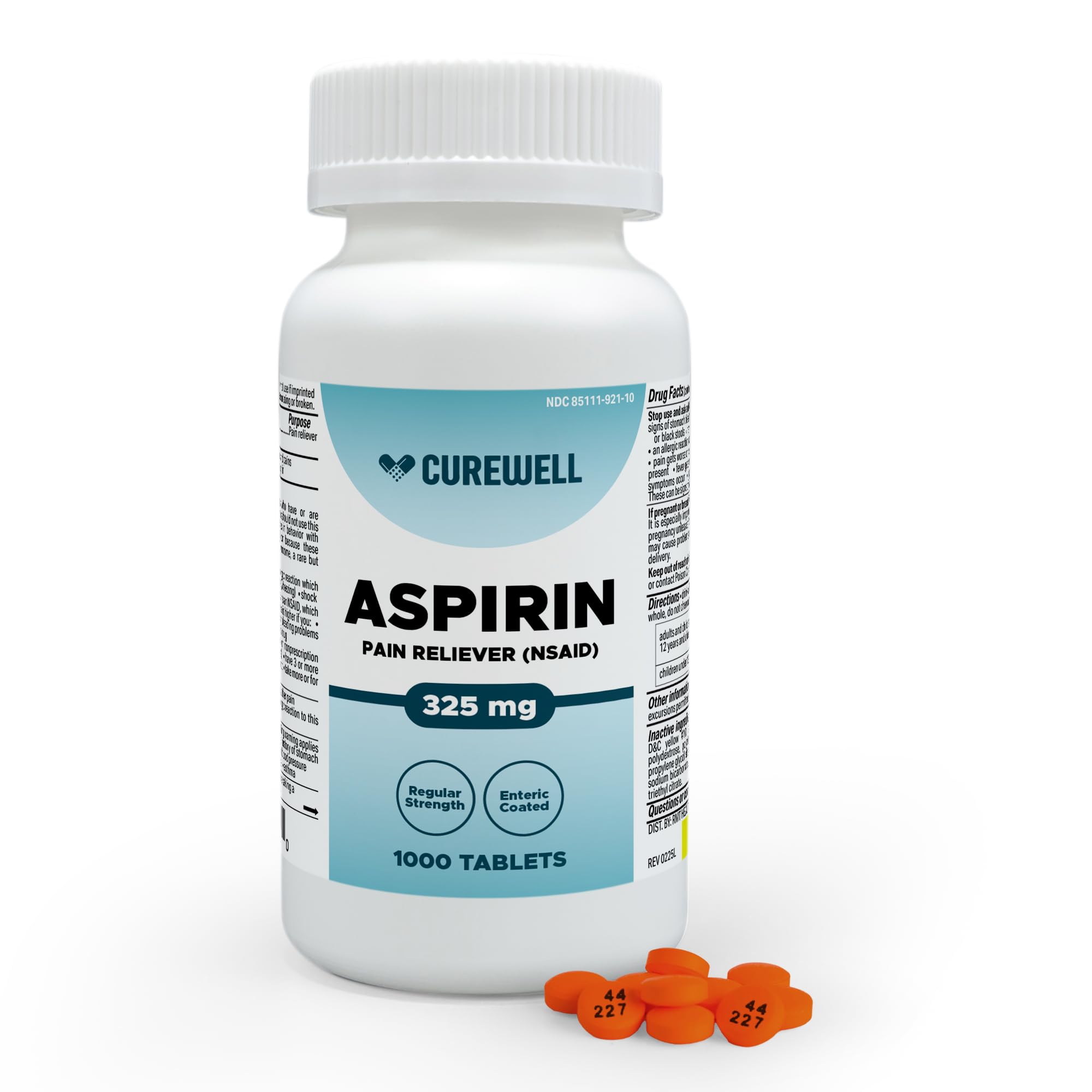 Curewell Enteric Coated Aspirin 325mg 1000 Count
