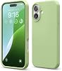 Apple iPhone 17 Compatible Velvet Inside Launch Silicone Case Cover Wide Camera Protection Shock Absorbing Style and Durable Phone Accessory (Green)