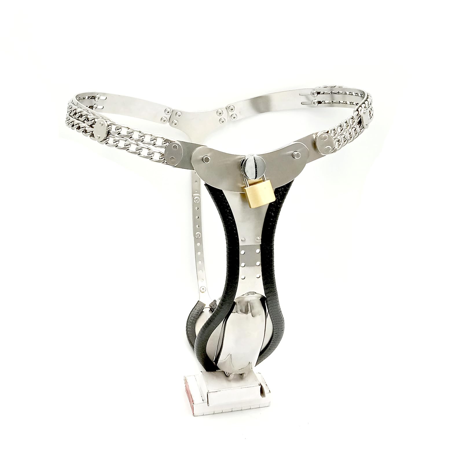 Leicht Keuschheitsgürtel für Herren Penis Bondage Gürtel Verstellbare Chastity Cage Male Edelstahl Peniskäfig mit Butt Plug Keuschheitskäfig Fesselspiele Sklaven Kostüme,Schwarz,76/100cm