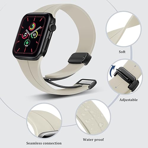 Miniatura 2 de Correa de reloj de silicona compatible con Apple Watch Band de 1.496 in, 1.575 in, 1.614 in, 1.654 in, 1.732 in, 1.772 in, correa de reloj deportiva