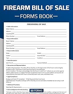 Firearm Bill of Sale Forms Book: Firearm / Gun Bill of Sale Form | 50 Forms