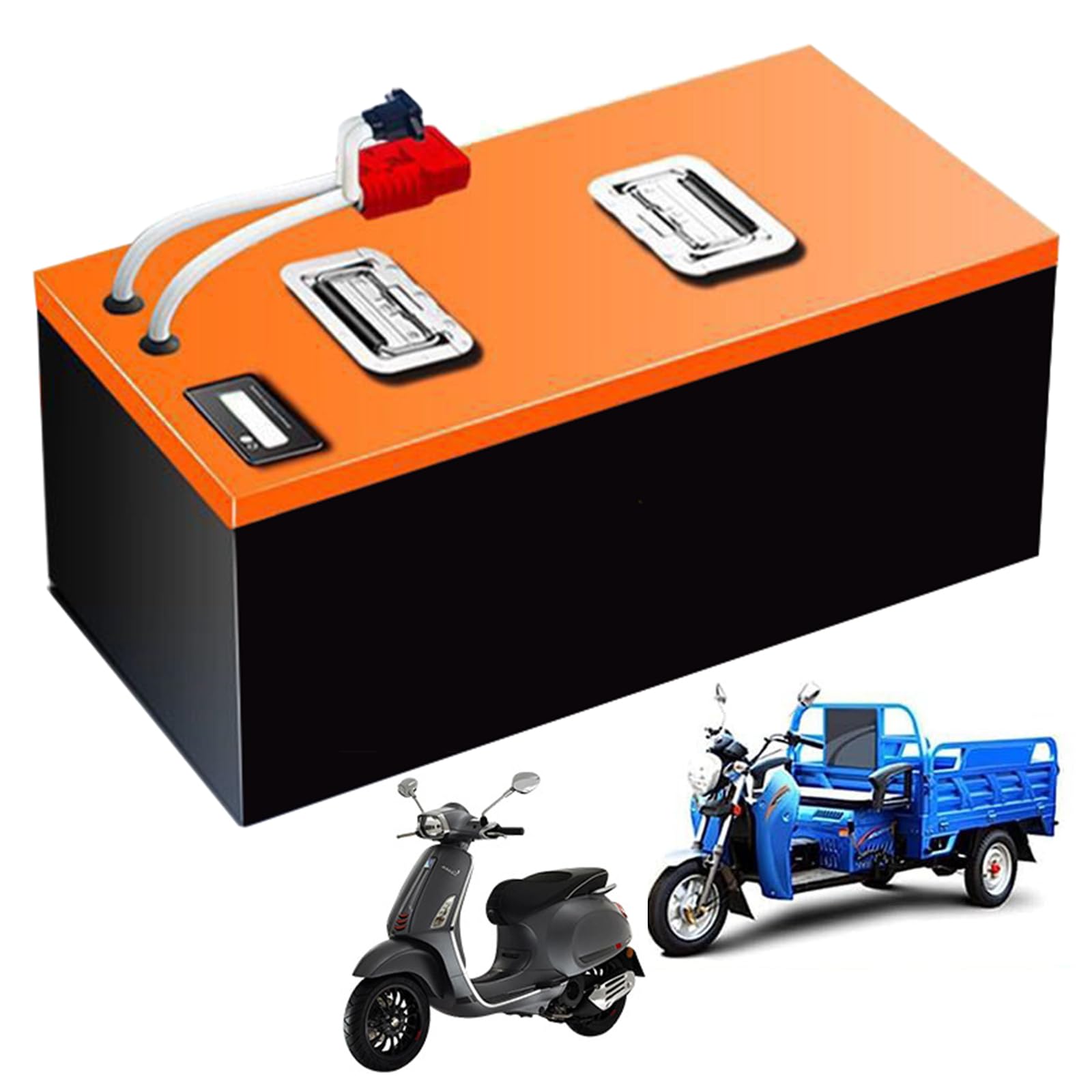Motorradbatterie 48 V 60 V 72 V Lithium-Batteriepack 45 Ah 60 Ah 80 Ah 100 Ah für 0–7200 W Dreiradmotor mit BMS-Schutzplatine