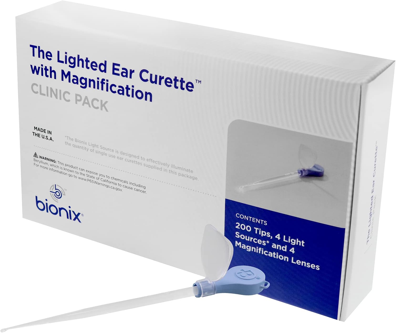 BionixLighted Ear Curette Clinic Variety Pack, Earwax Removal Kit, Helps Remove Wax Buildup, for Safe Earwax Removal, Convenient & Easy to Use, Flexible, Ideal for Healthcare Providers, Single-Use