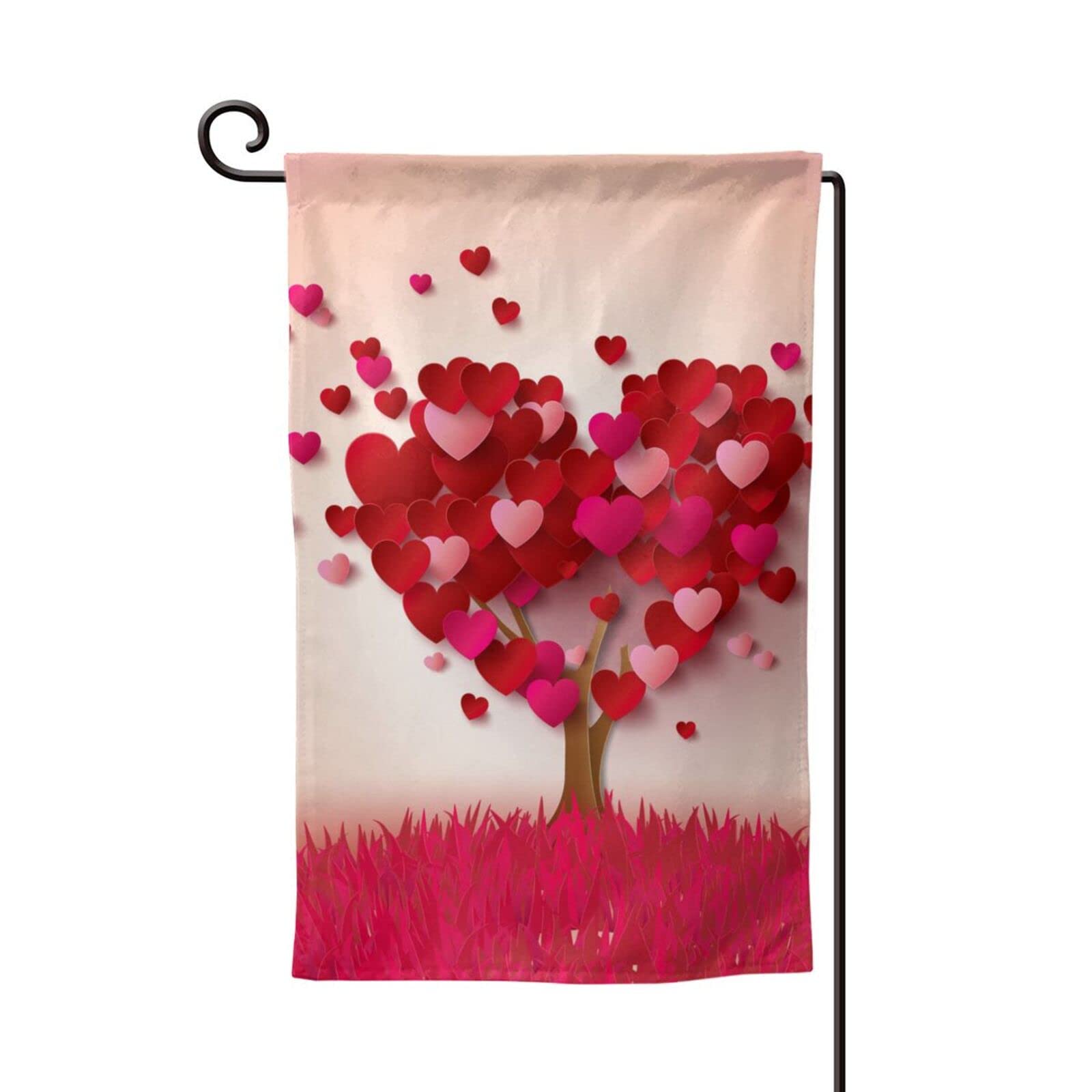 Drapeau de jardin arbre de cœur de haute qualité double face durable - 8