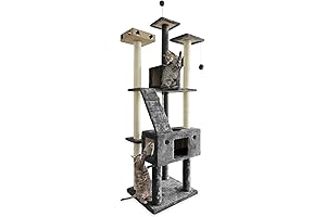 Furhaven 69.3" Tallest Best Cat Condo: Tiger Tough Playground Silver Grey