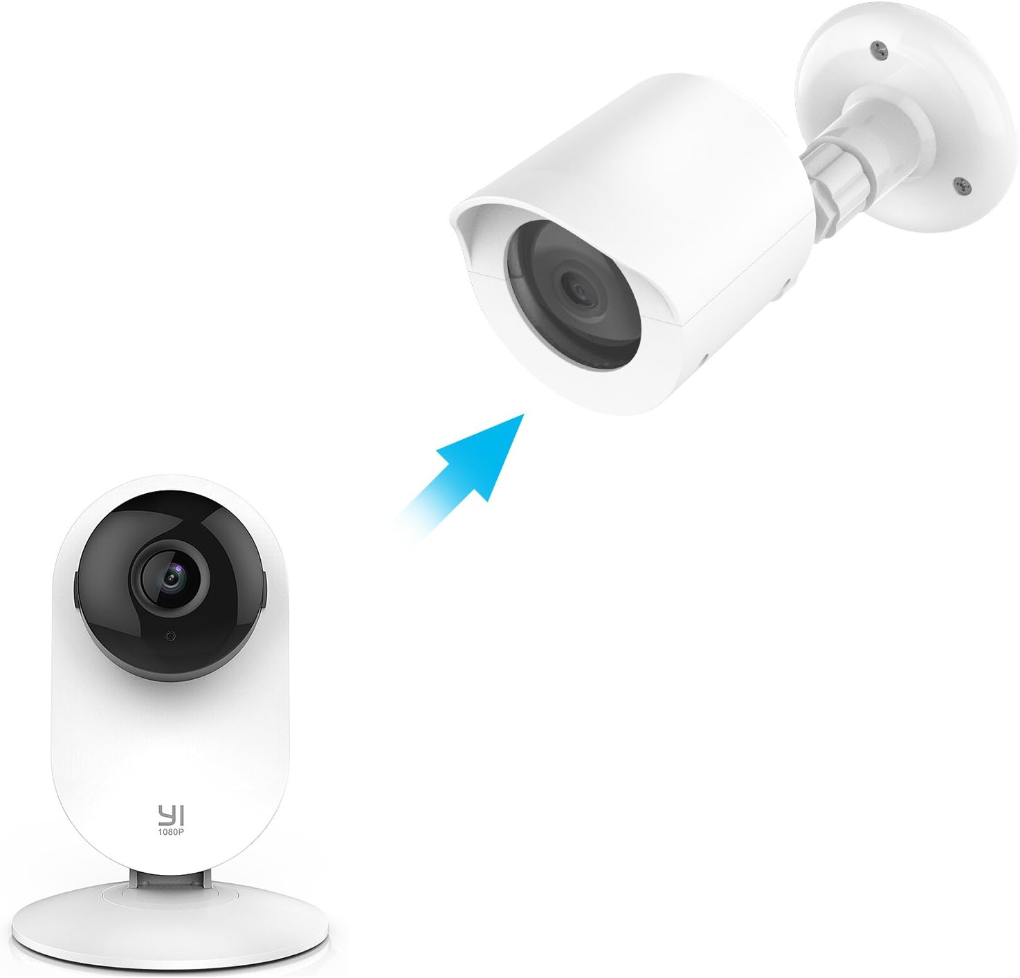 BASSTOP Yi Home Camera Wall Mount Bracket,Weather Proof 360 Degree Protective Adjustable Indoor & Outdoor Mount and Cover for Yi Home Camera 1080p/720p AntiSun Glare UV Protection