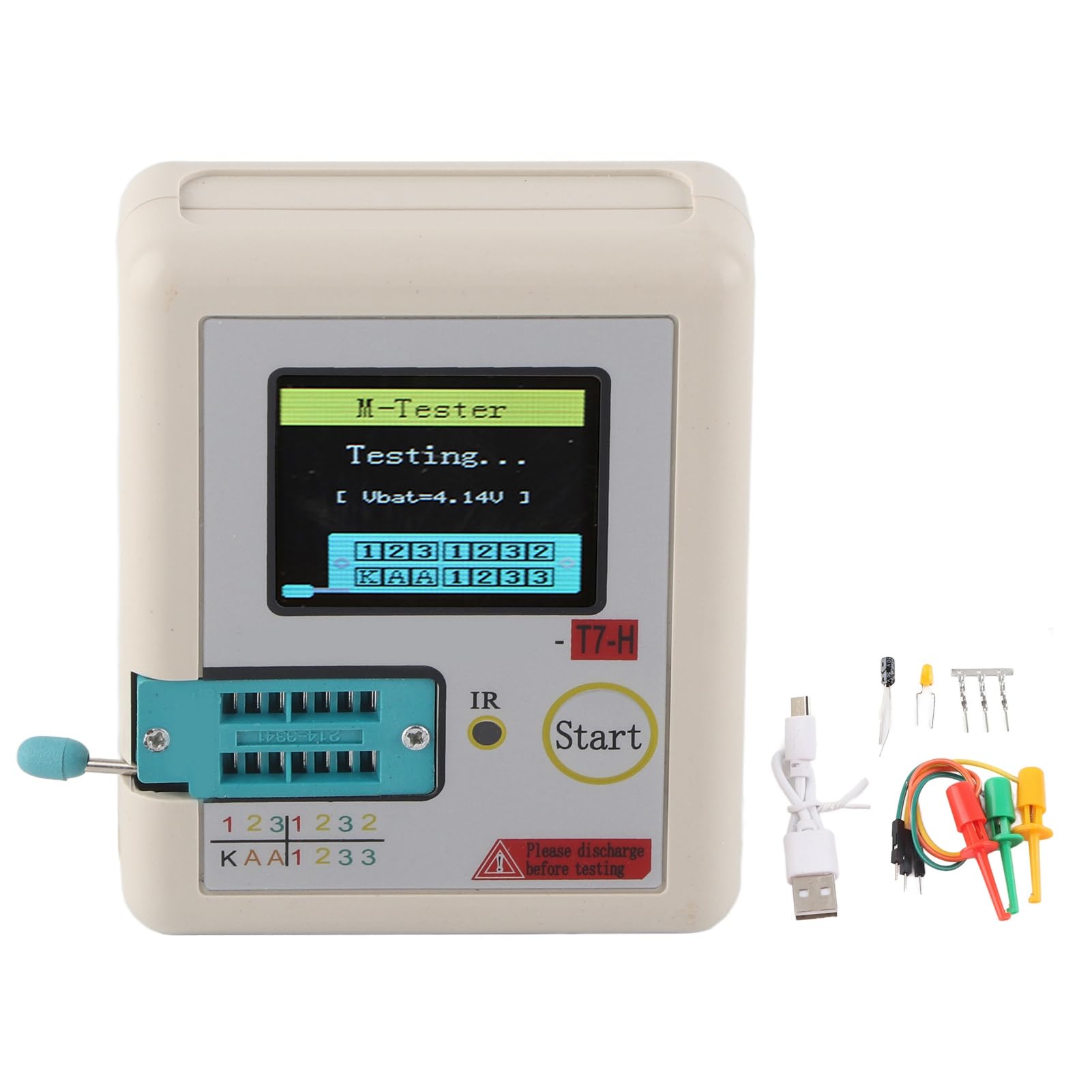 Testeur Transistor TC T7 H Testeur Affichage Graphique TFT Condensateur 25pF 100mF Résistance 0 01 50MΩ Testeurs Calibrateurs