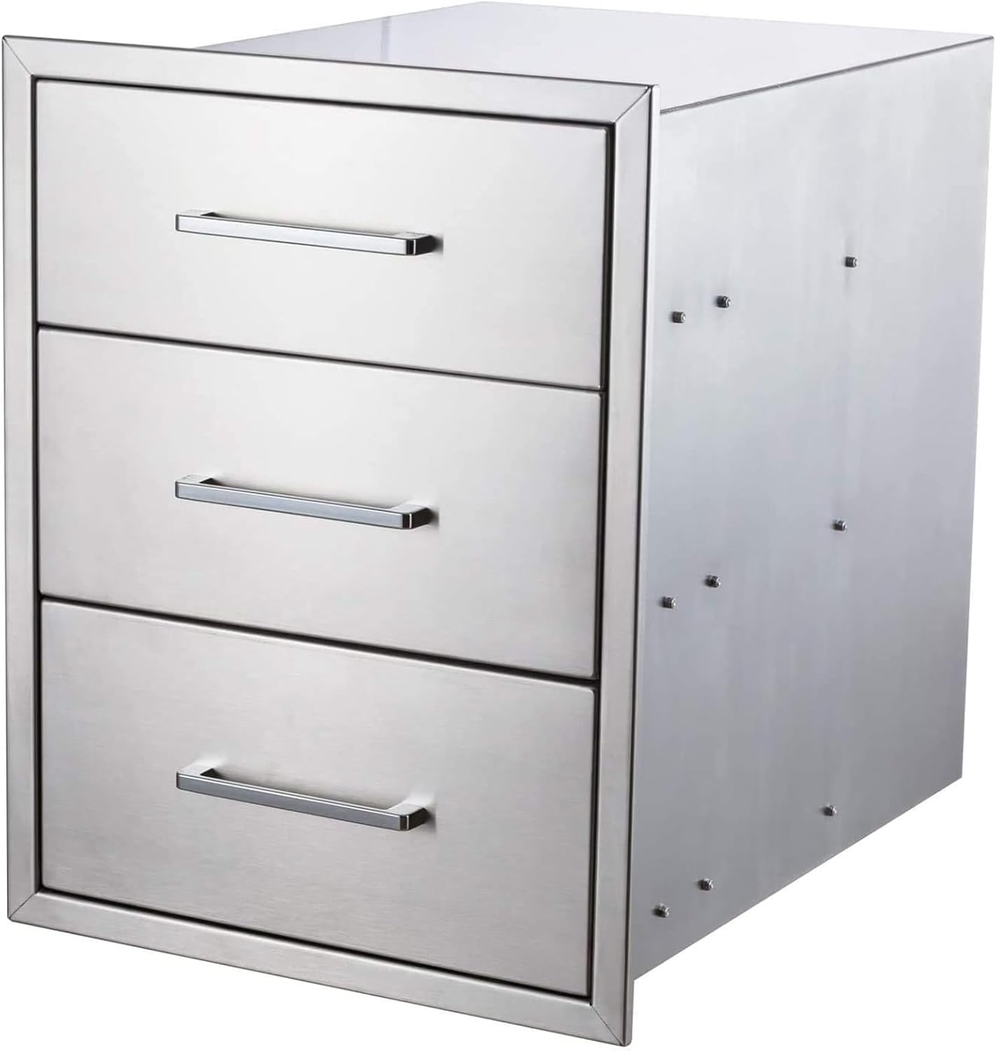 Outdoor Kitchen Drawer Stainless Steel 3-Drawer, BBQ Island Built-in Drawer Weatherproof, Flush Mount for Outdoor Kitchen and Grill Station (18"W*23"H*23“D)