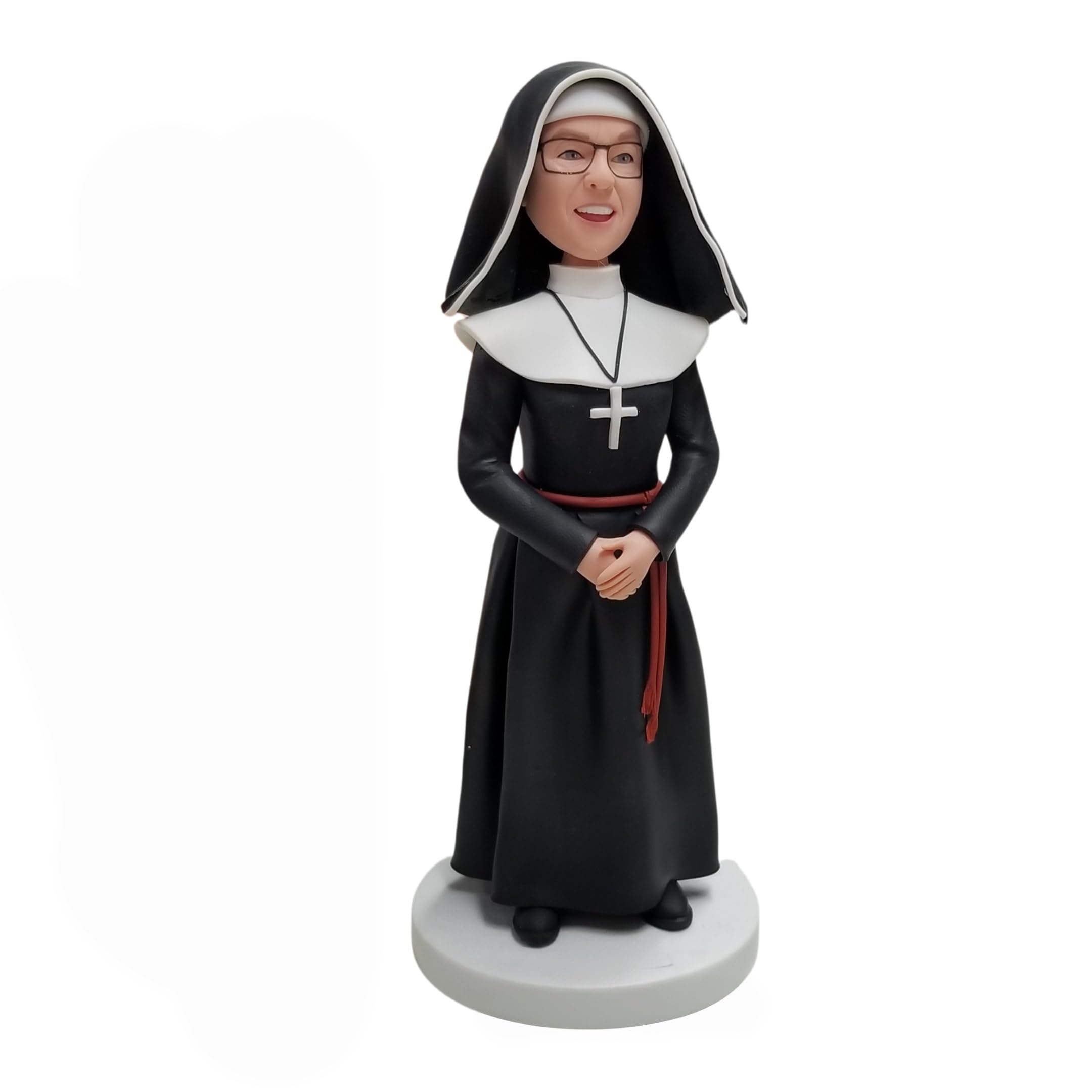 Figura 3D personalizada de Bobblehead de la foto, Bobbleheads para monja, figura de clero religioso personalizada, decoración de escritorio hecha a mano, regalos para monjas católicas, iglesia