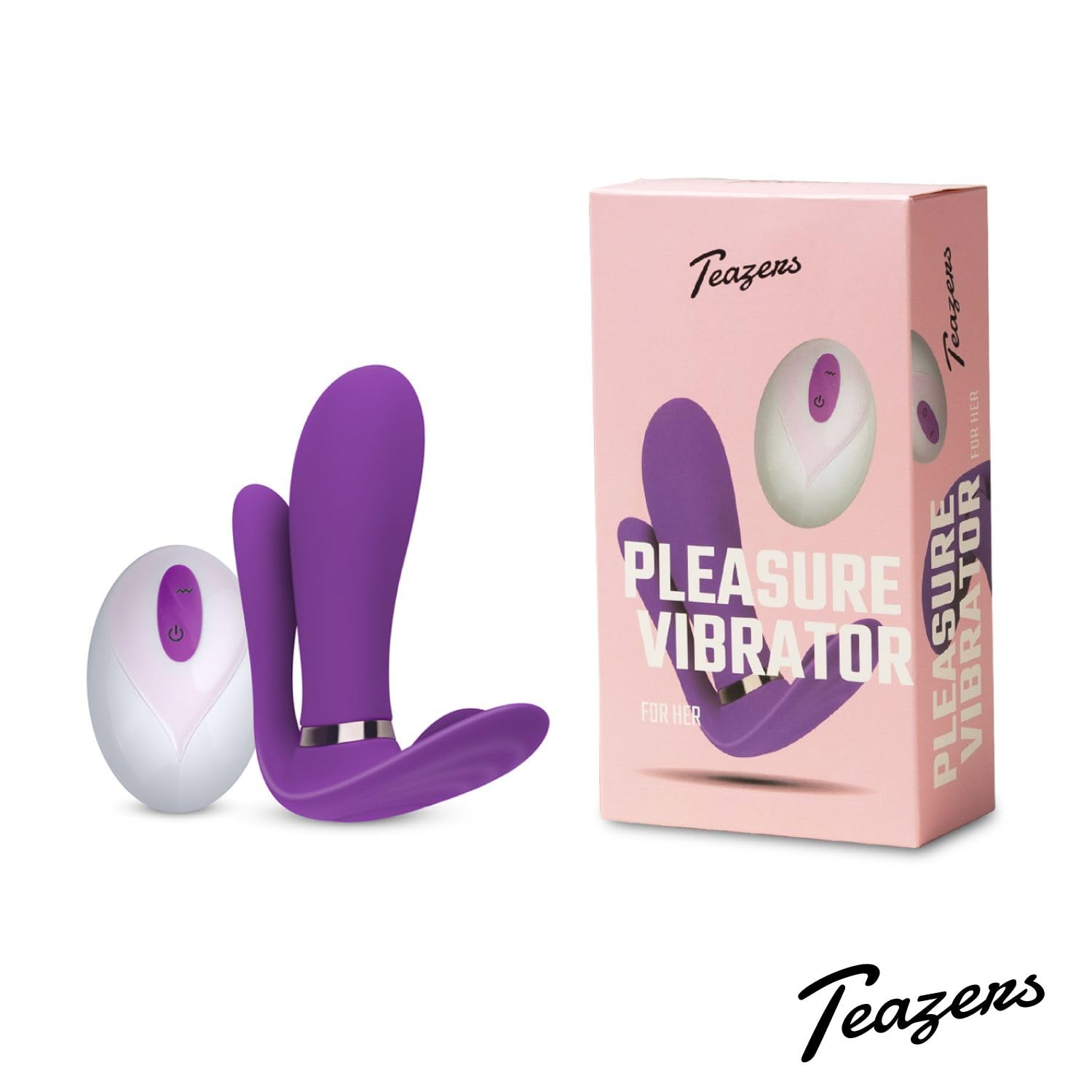 Teazers Purple Pleaser Vibrador - Vibrador de Triple Sexo para Vagina, ano y Clítoris con Estimulador del punto G (Púrpura)- Vibrador de Control Remoto Recargable 3 en 1 con Batería - Morado