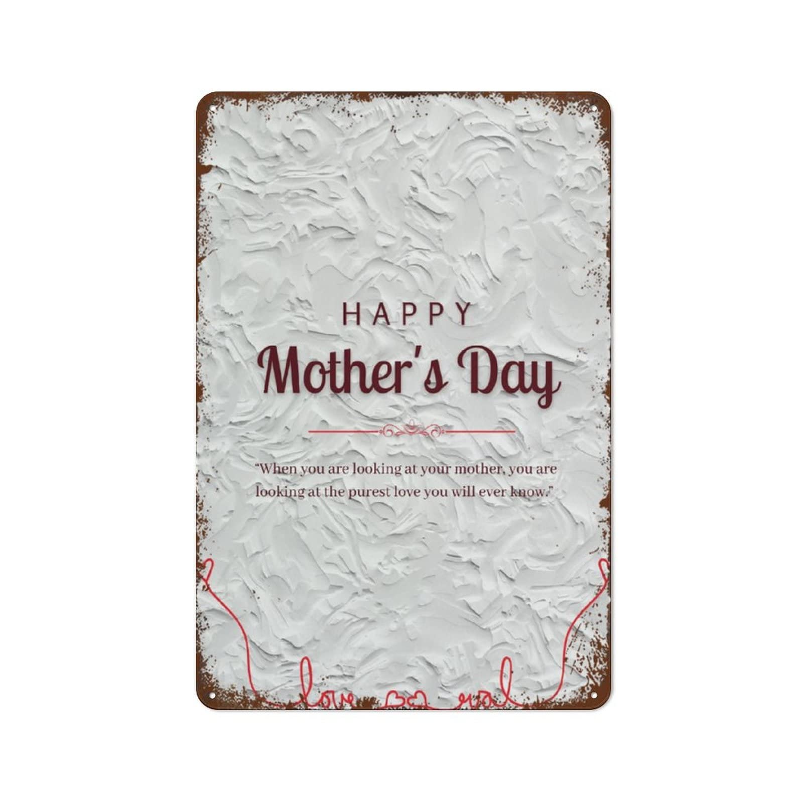 Happy Mother's Day Poster Happy Balloon Happy Mothers Day Chappy Abstract Poster Antique Decorations Sign Metal Quote Plaque Coffee Minimalist Style Retro Wall Decor Novelty Special Gifts 8x12inch