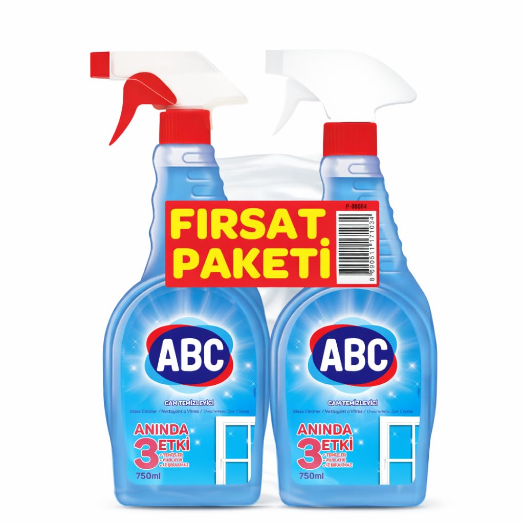 ABC DETERJAN Cam Temizleyici Promosyonlu Paket (1+1) 750 Ml