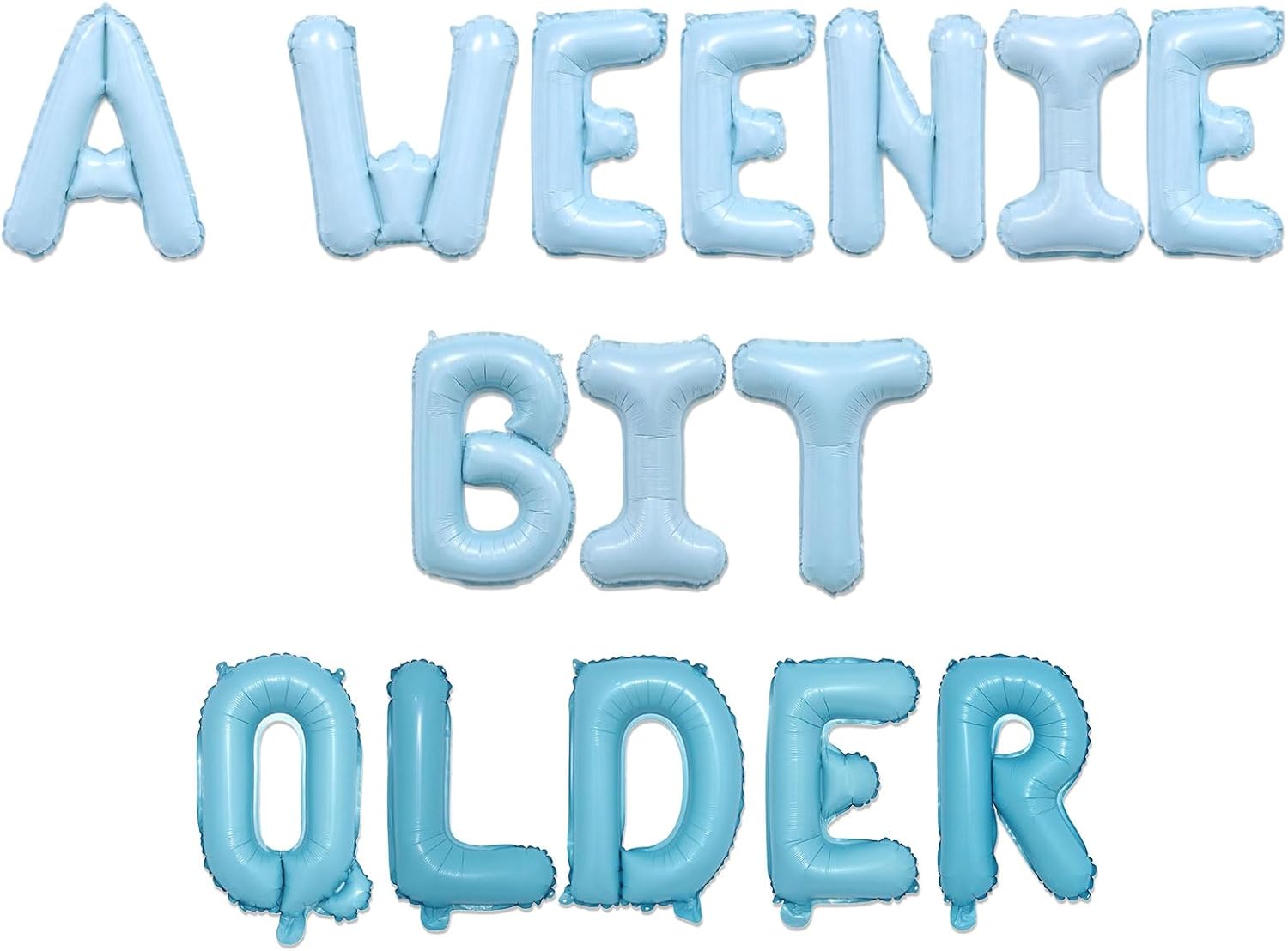 Blue a Weenie Bit Older Foil Balloon Banner 16inch