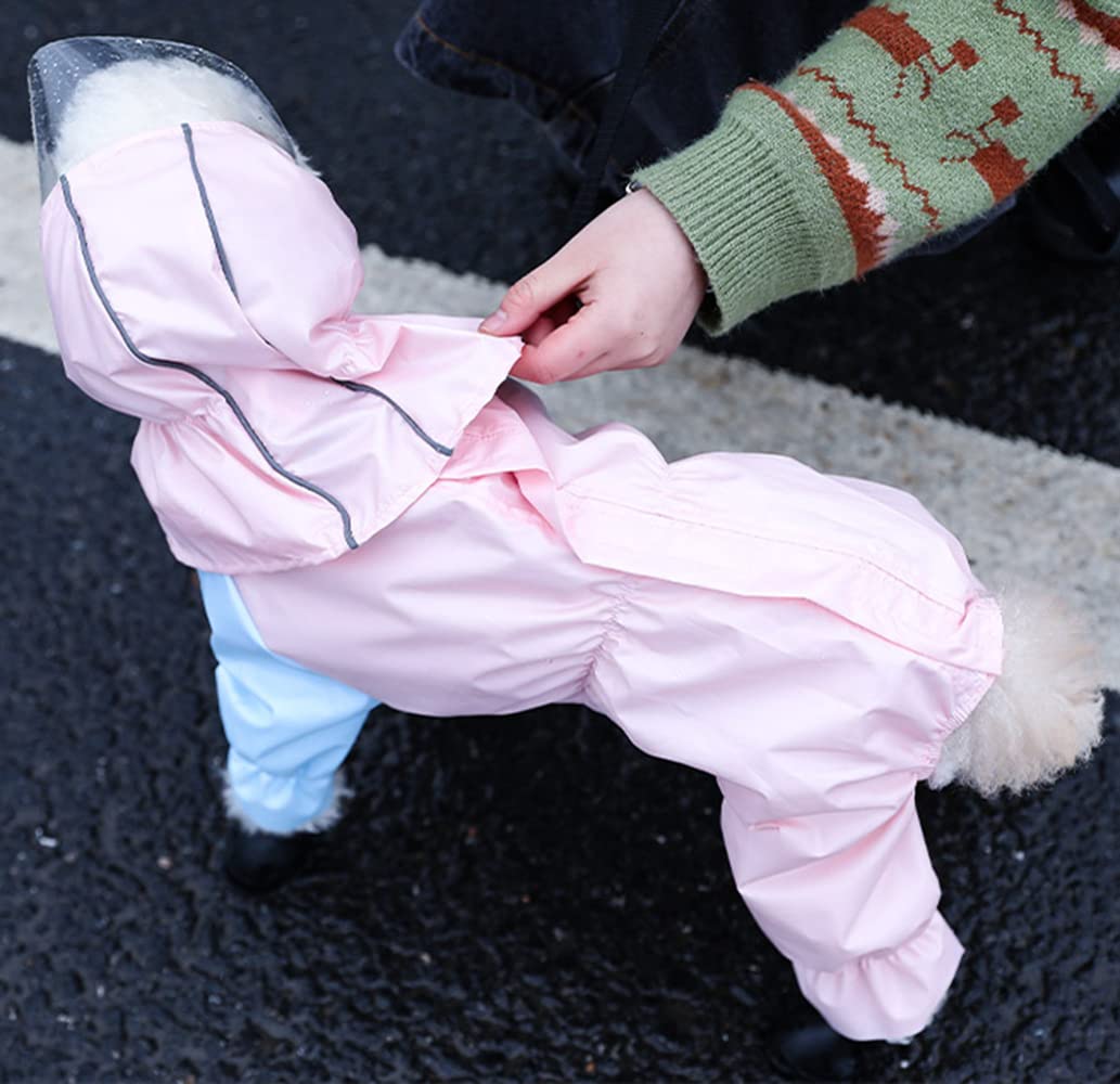 Płaszcz przeciwdeszczowy dla psów, Płaszcz przeciwdeszczowy dla psa Outdoor Puppy Raincoat XS-2XL Wodoodporny płaszcz psów Kombinezon zwierząt Artykuły(Pink,L)